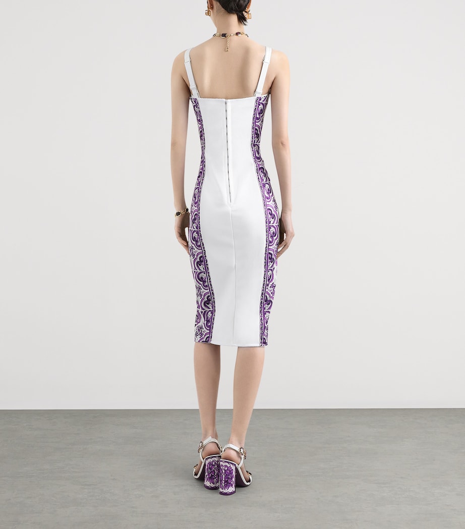 Majolica Print Midi Dress MIX MAIOLICA VIOLA Image 3