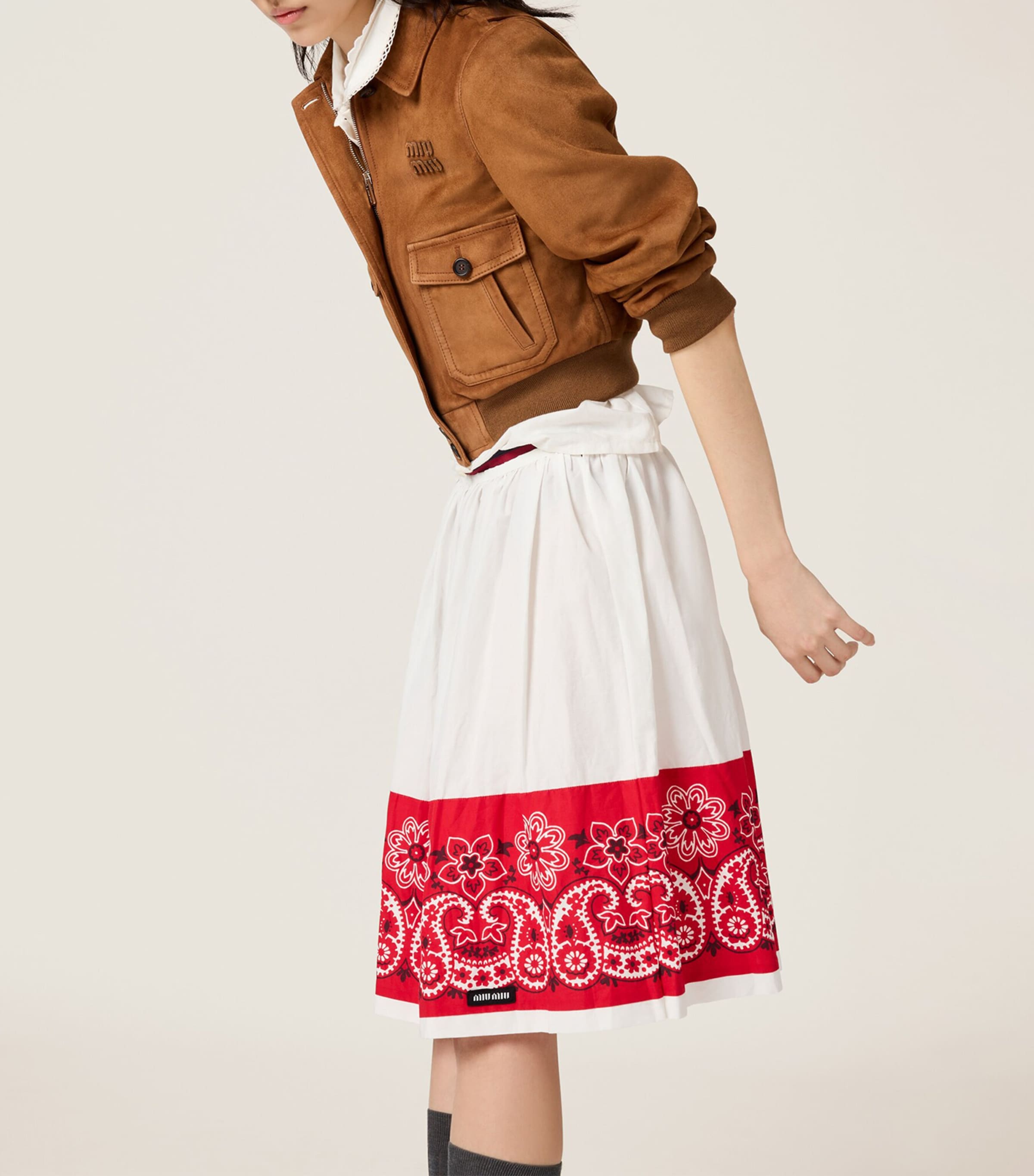 Poplin Bandana Print Midi Skirt F0970 Image 5