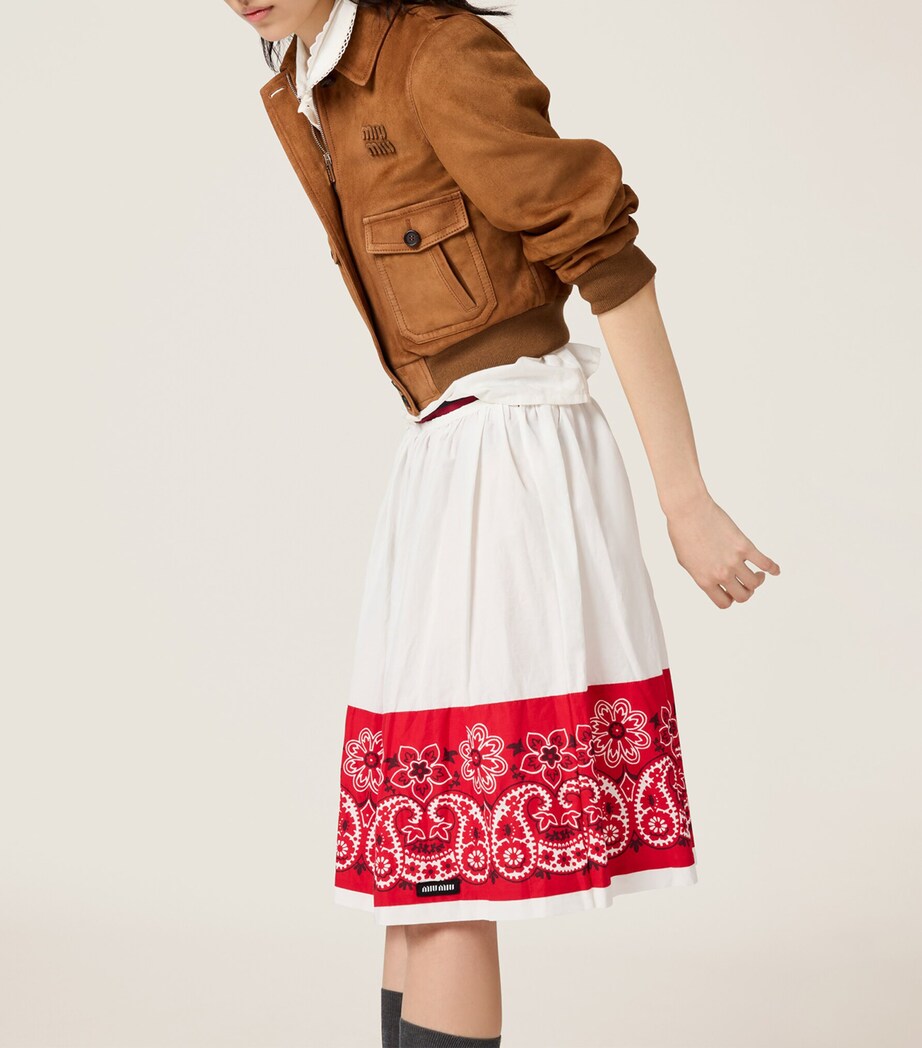 Poplin Bandana Print Midi Skirt F0970 Image 5