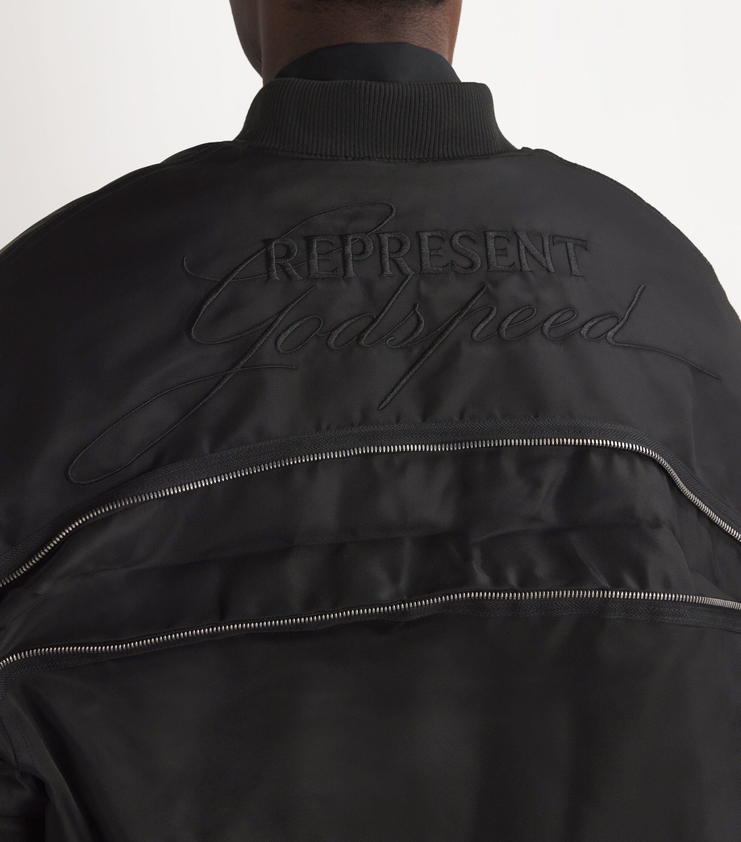 Represent Mens Expandable Padded Bomber Jacket Jet Black Image 6