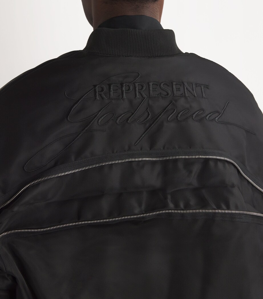 Represent Mens Expandable Padded Bomber Jacket Jet Black Image 6