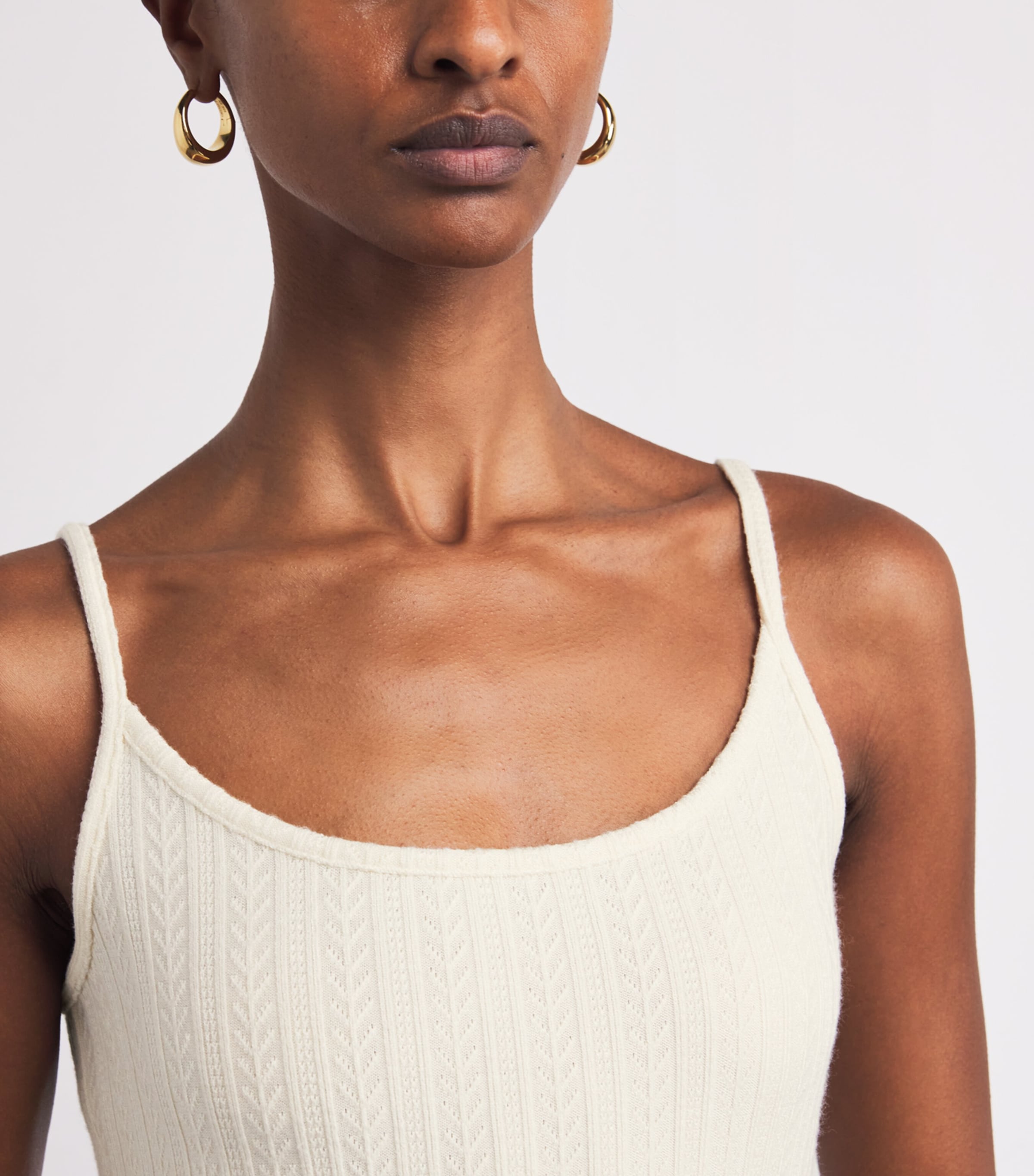 Pointelle-Knit Cami W0007 ECRU Image 6