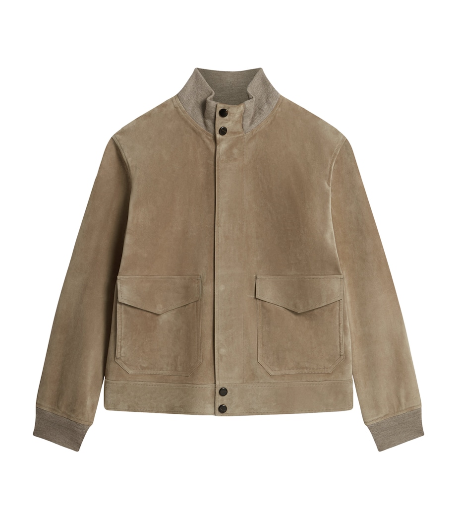 Suede Harrington Jacket 050LIGHT GREY Image 1