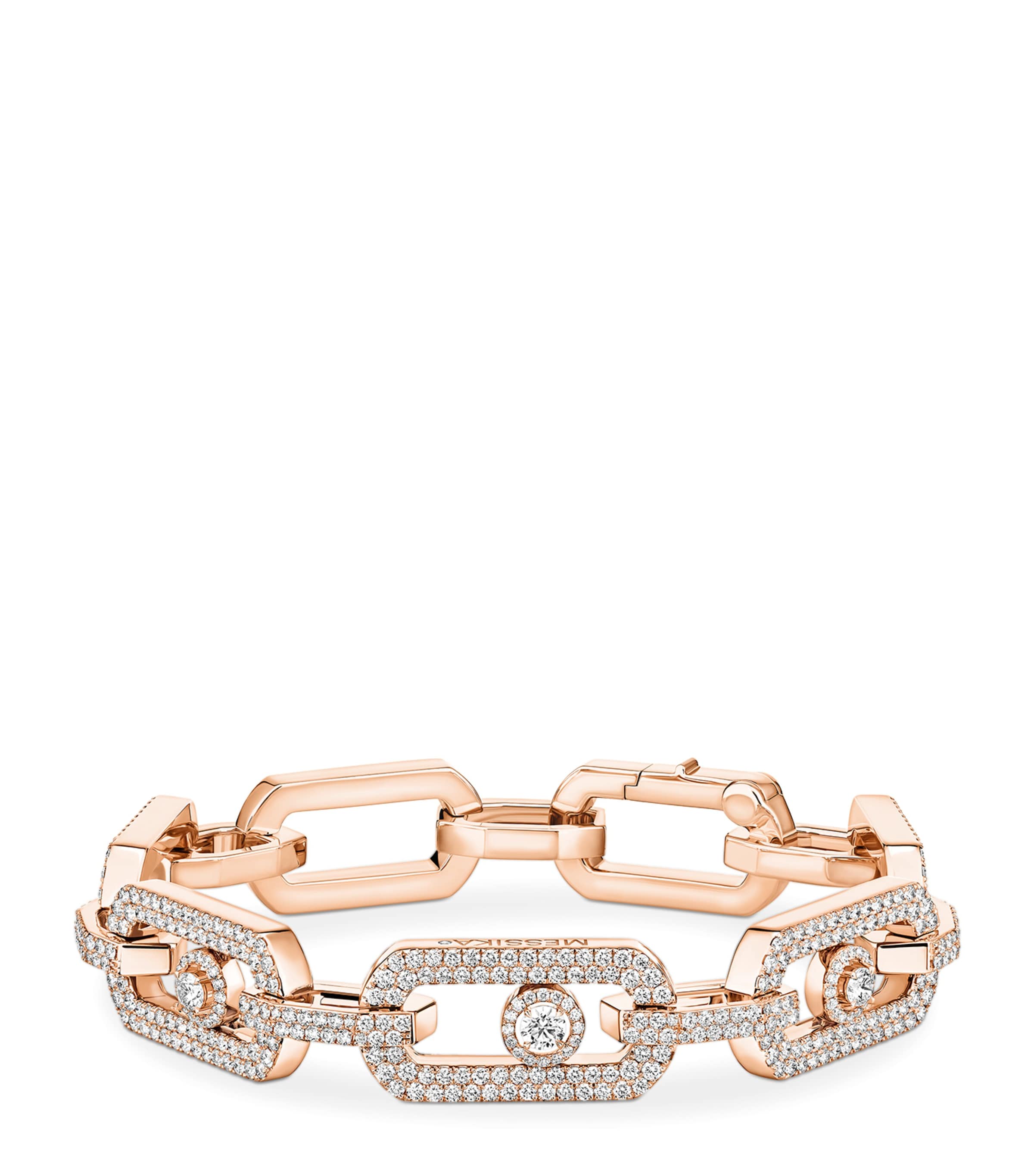 Messika So Move XL Pink Gold and Diamond Chain Bracelet (3.28ct) Pink Gold Image 1
