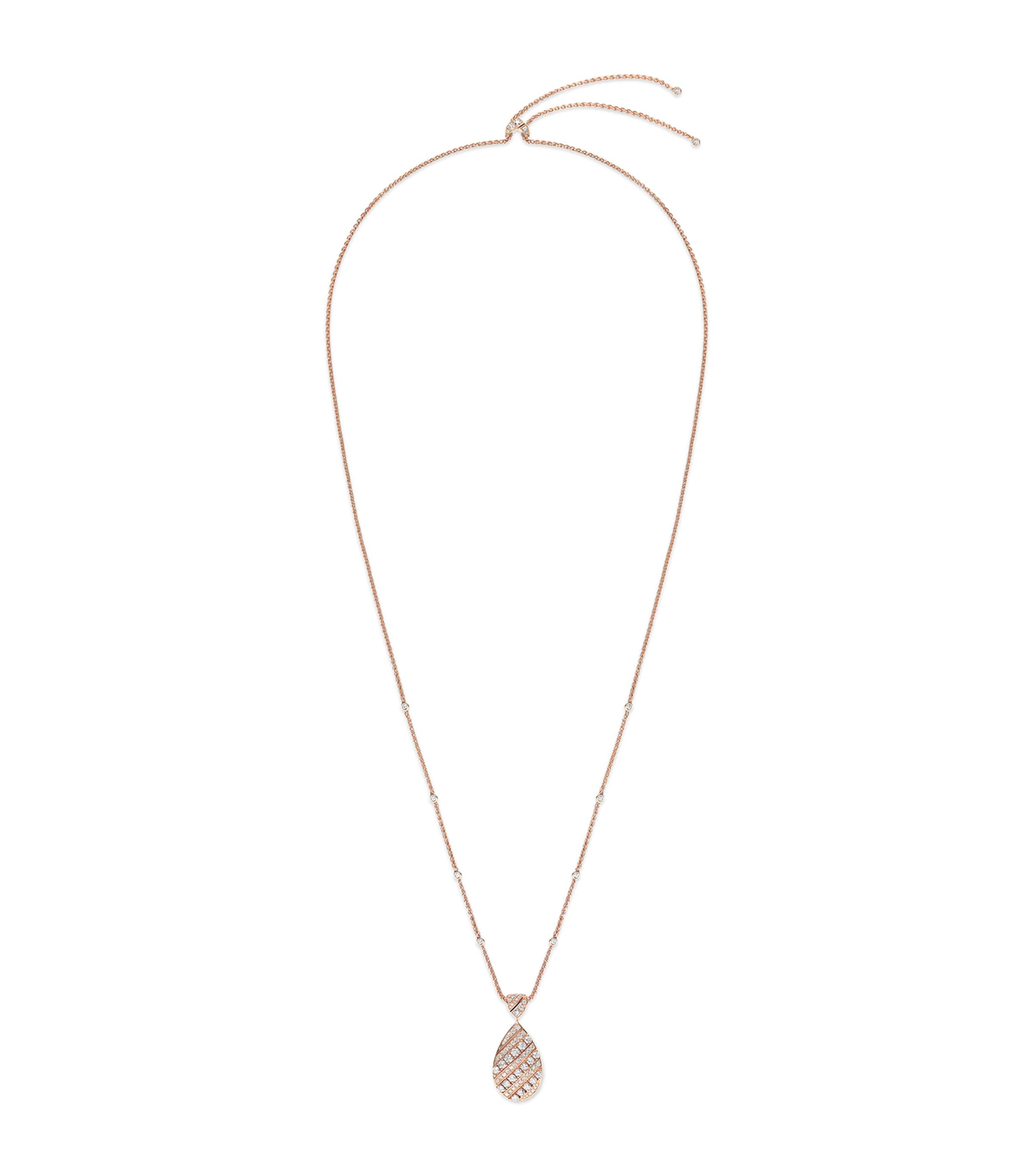 Rose Gold and Diamond Joséphine Aigrette Pendant Necklace PINK GOLD Image 1