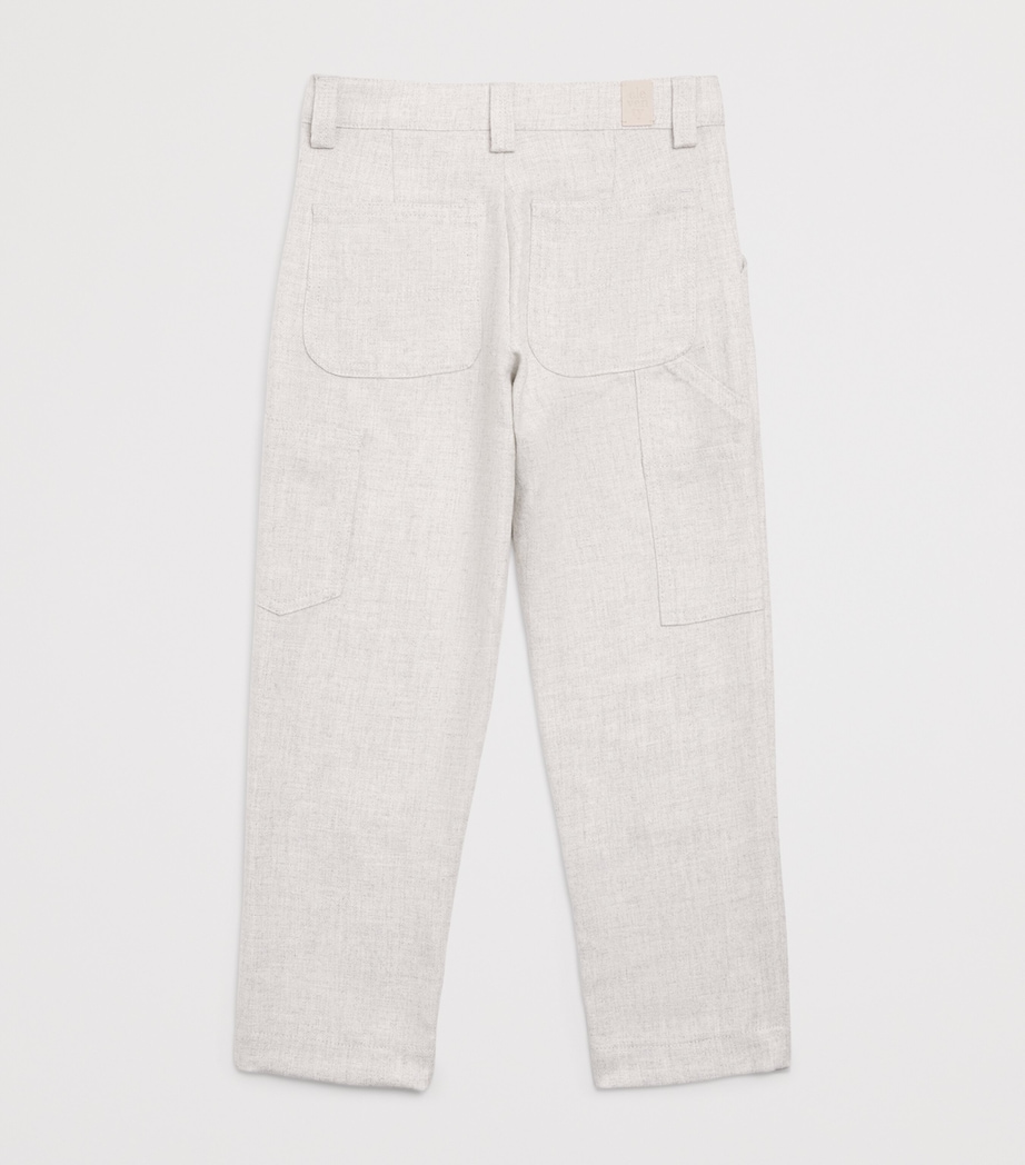 Cotton-Blend Straight Trousers (2-16 Years) 800GRIGIO CH. MELANG Image 2