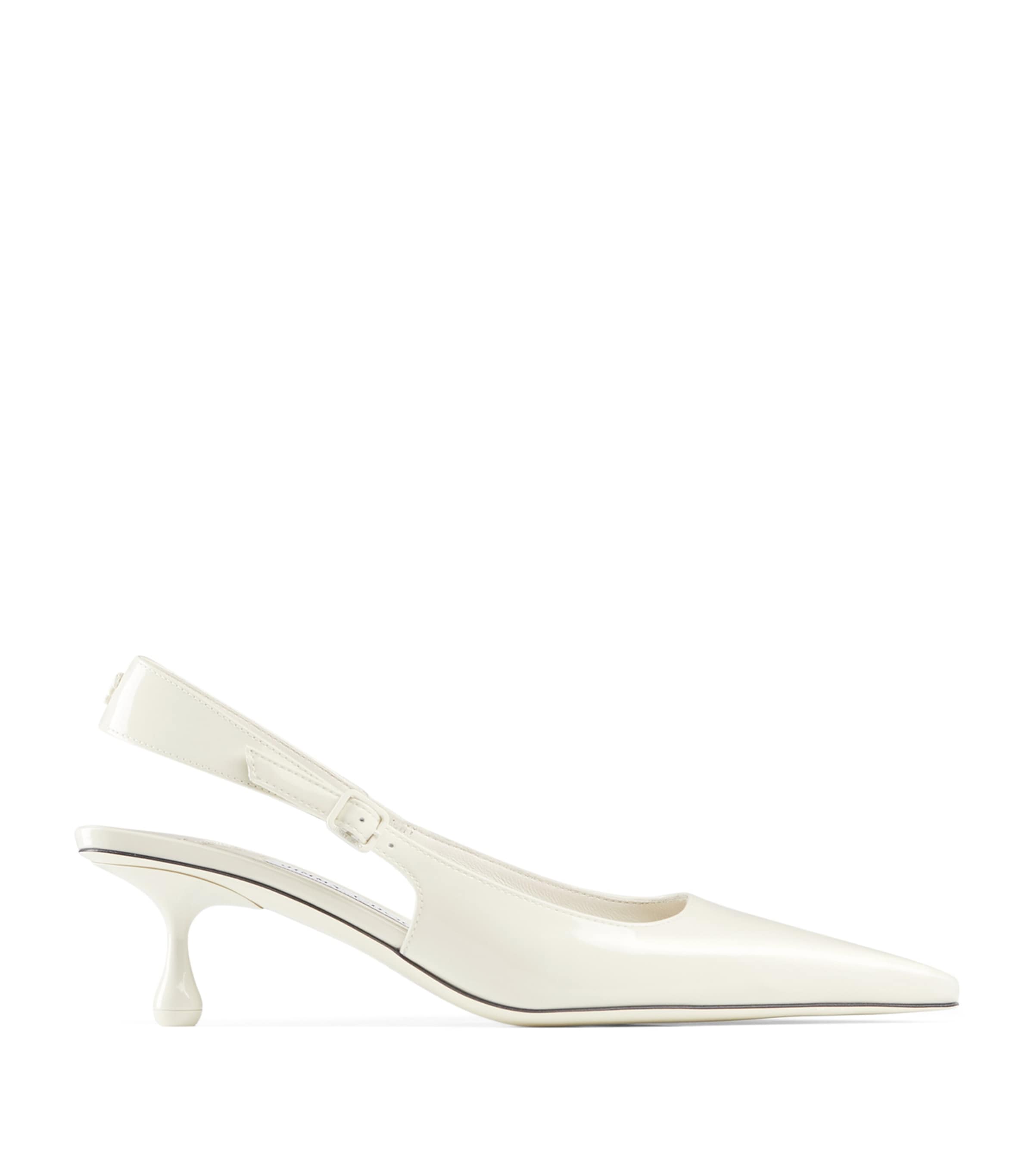 Jimmy Choo Amel 50 Leather Slingback Pumps In White