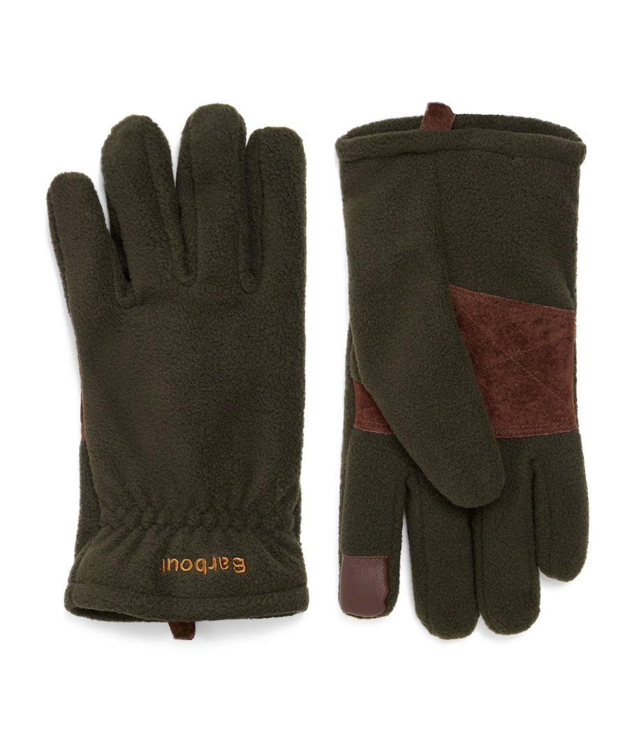 Fleece Leather-Trim Coalford Gloves OLIVE Image 1