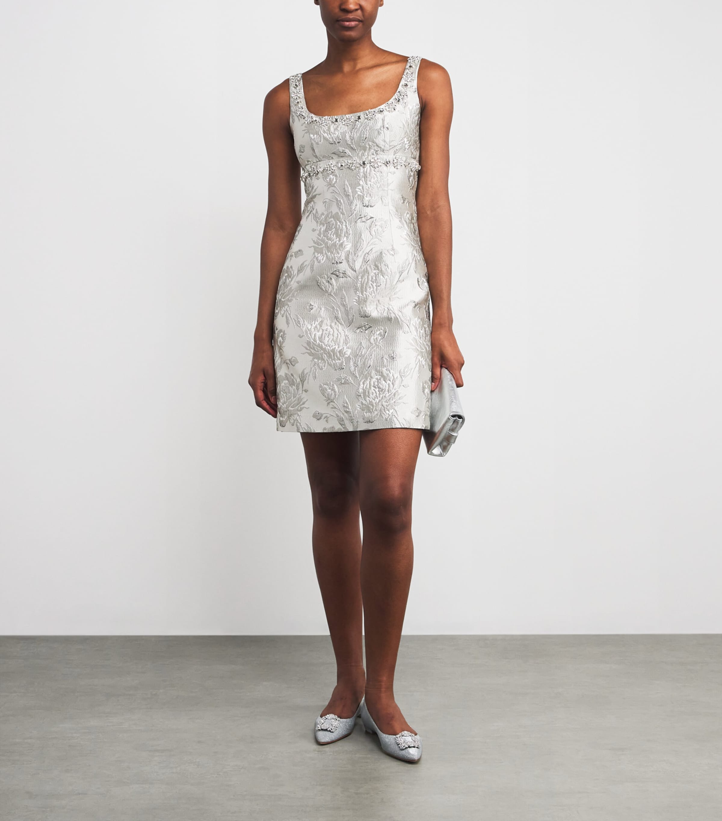 Jacquard Tristan Mini Dress SILVER Image 2