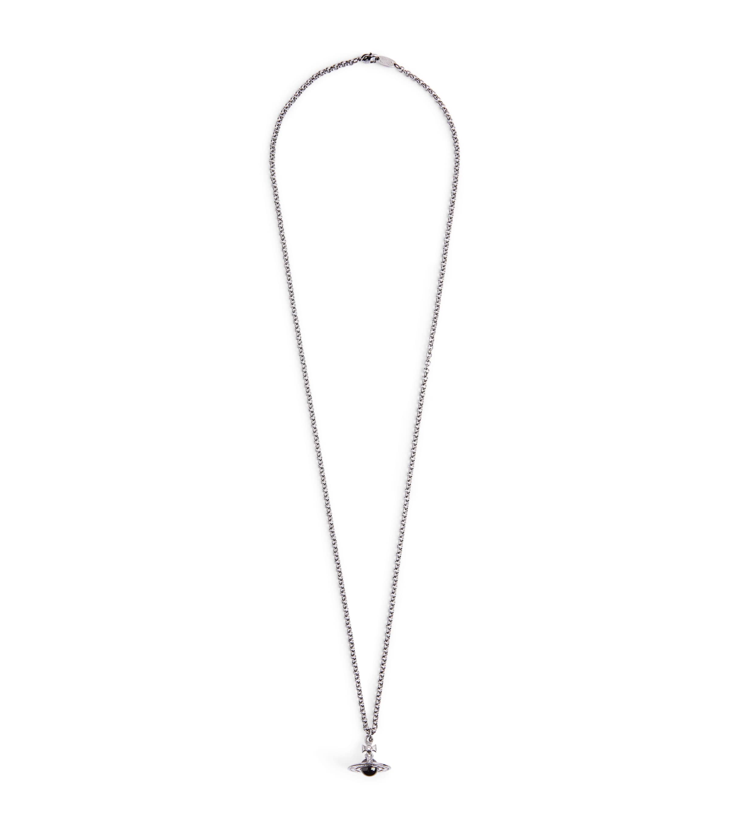 Vivienne Westwood Tiny Orb Pendant Necklace In Black