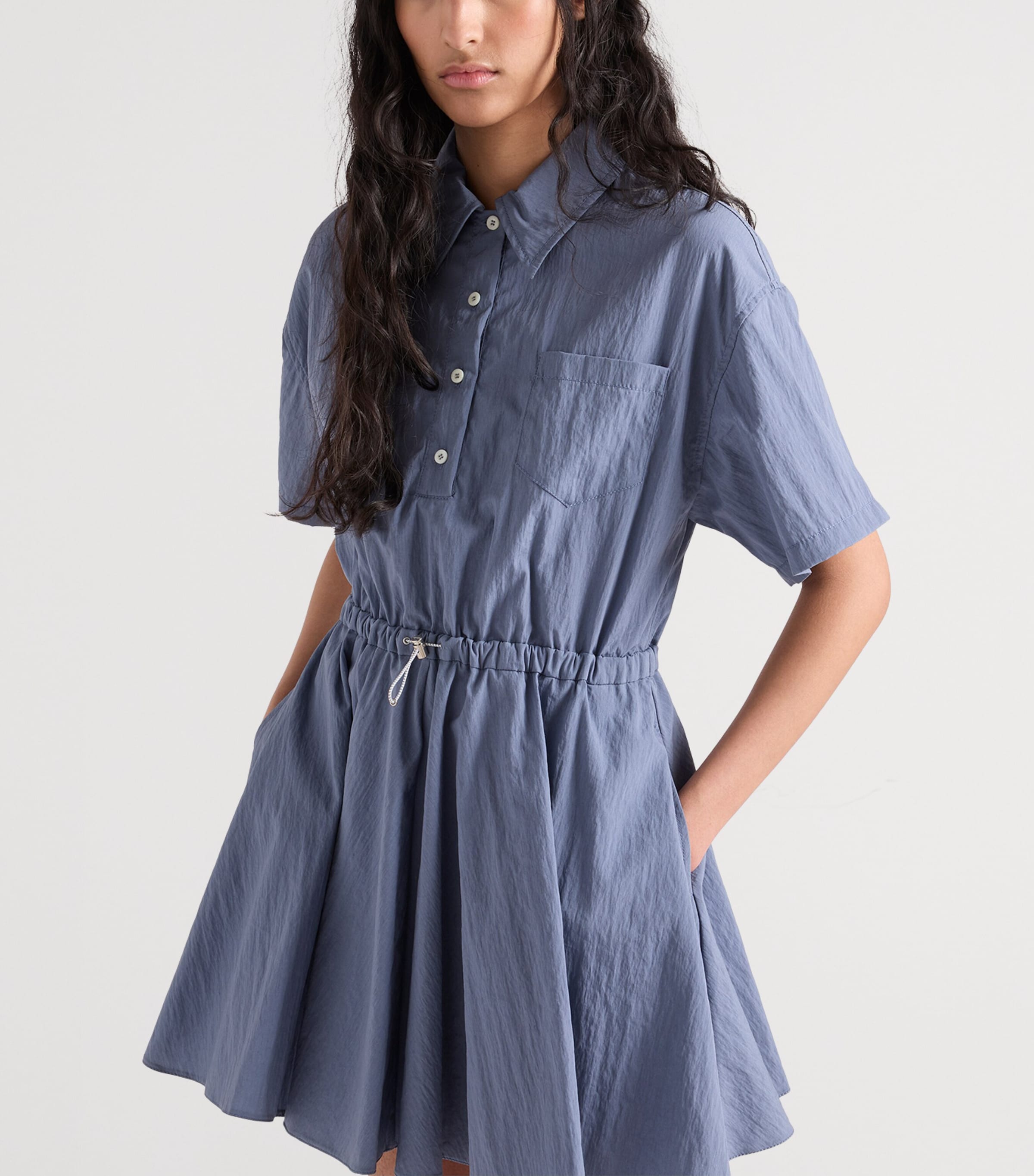 Prada Womens Cotton-Blend Technical Mini Dress Image 4