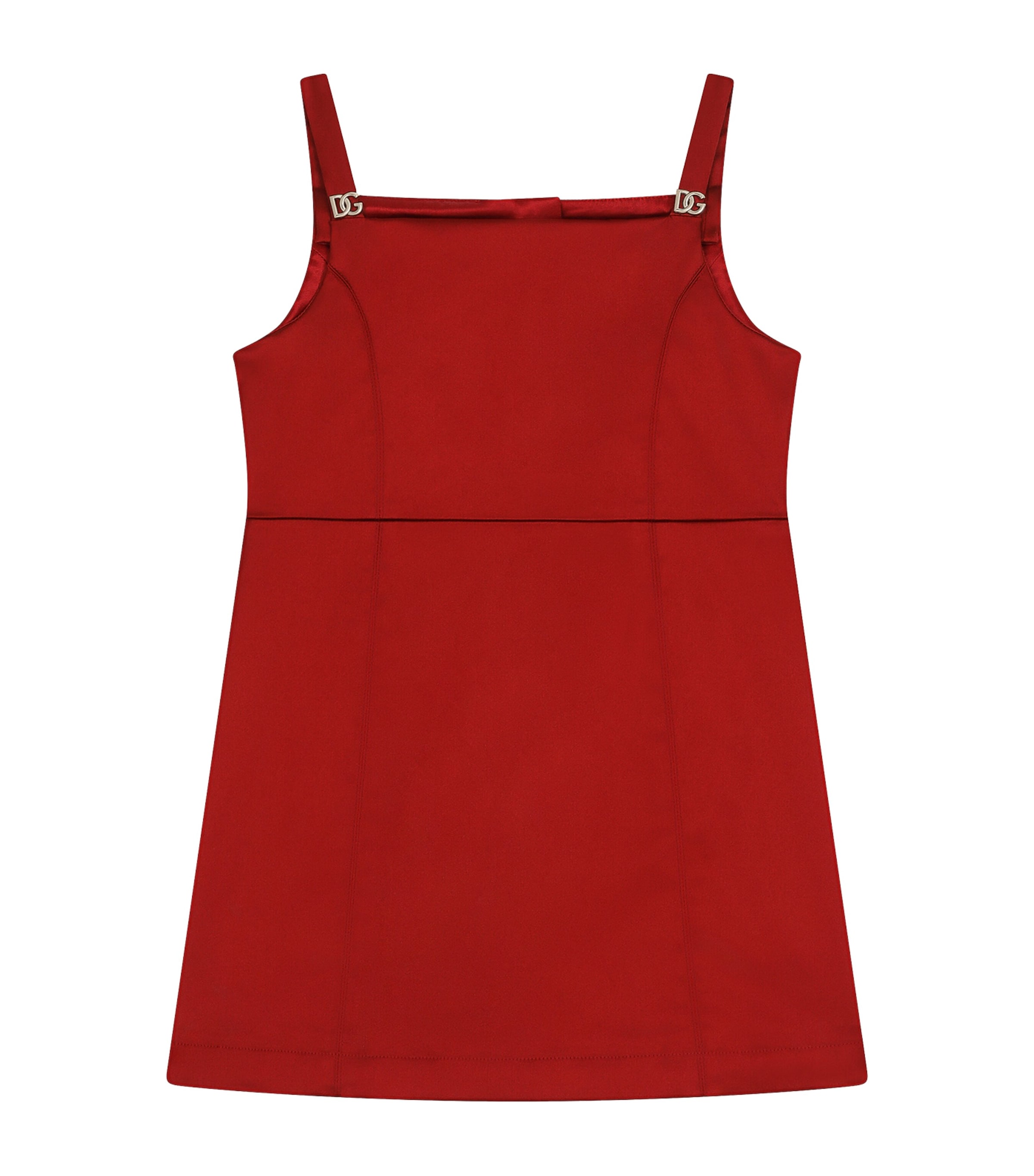 DOLCE & GABBANA SATIN SQUARE-NECK DRESS 