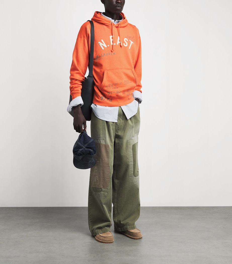 Polo Ralph Lauren Mens Graphic Print Hoodie Kona Orange Image 2