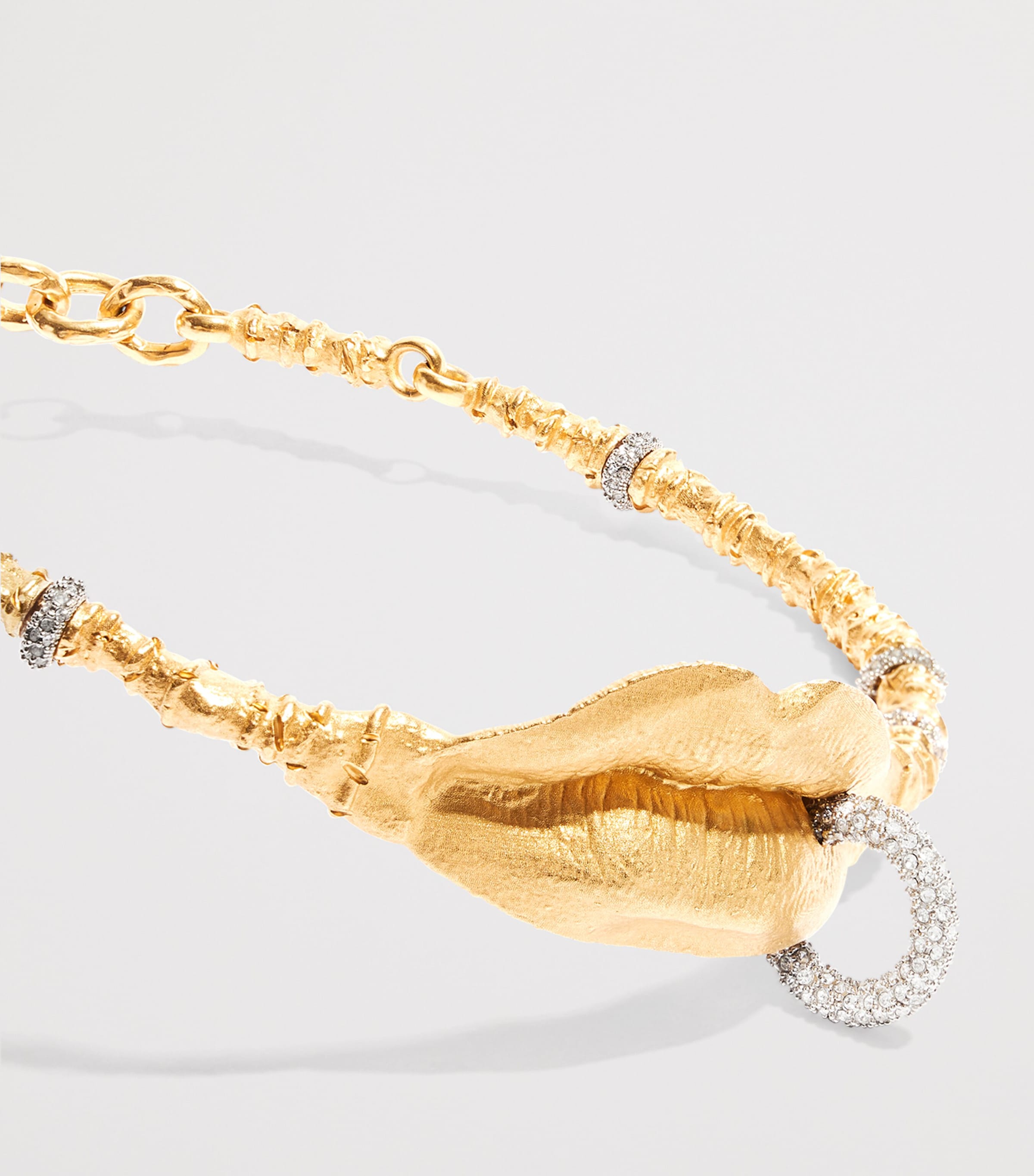 Schiaparelli Pierced Lips Choker Gold Image 3