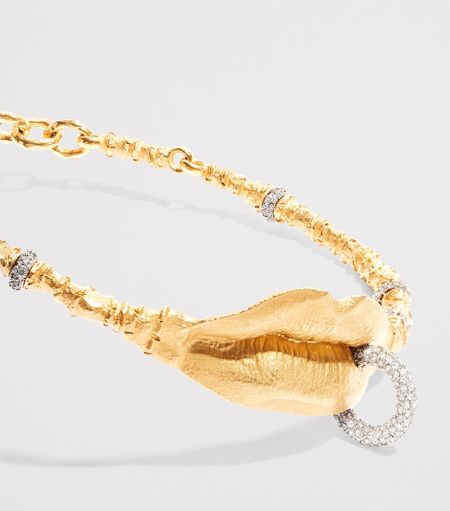 Schiaparelli Pierced Lips Choker Gold Image 3