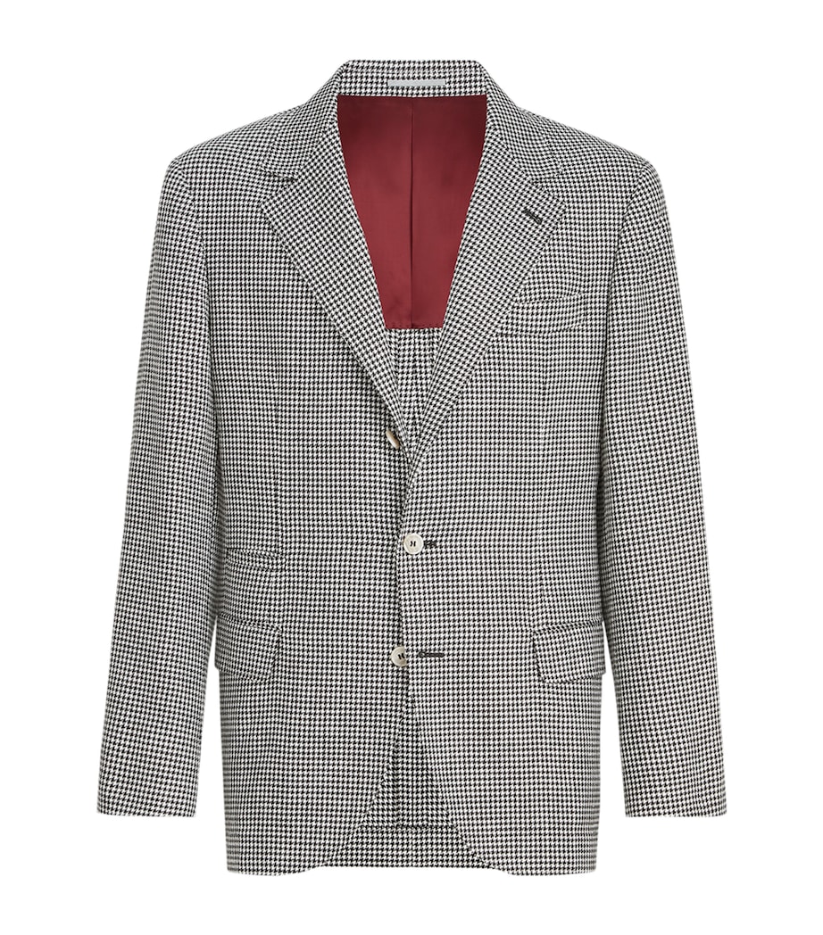 Virgin Wool-Blend Houndstooth Deconstructed Blazer C004 Image 1