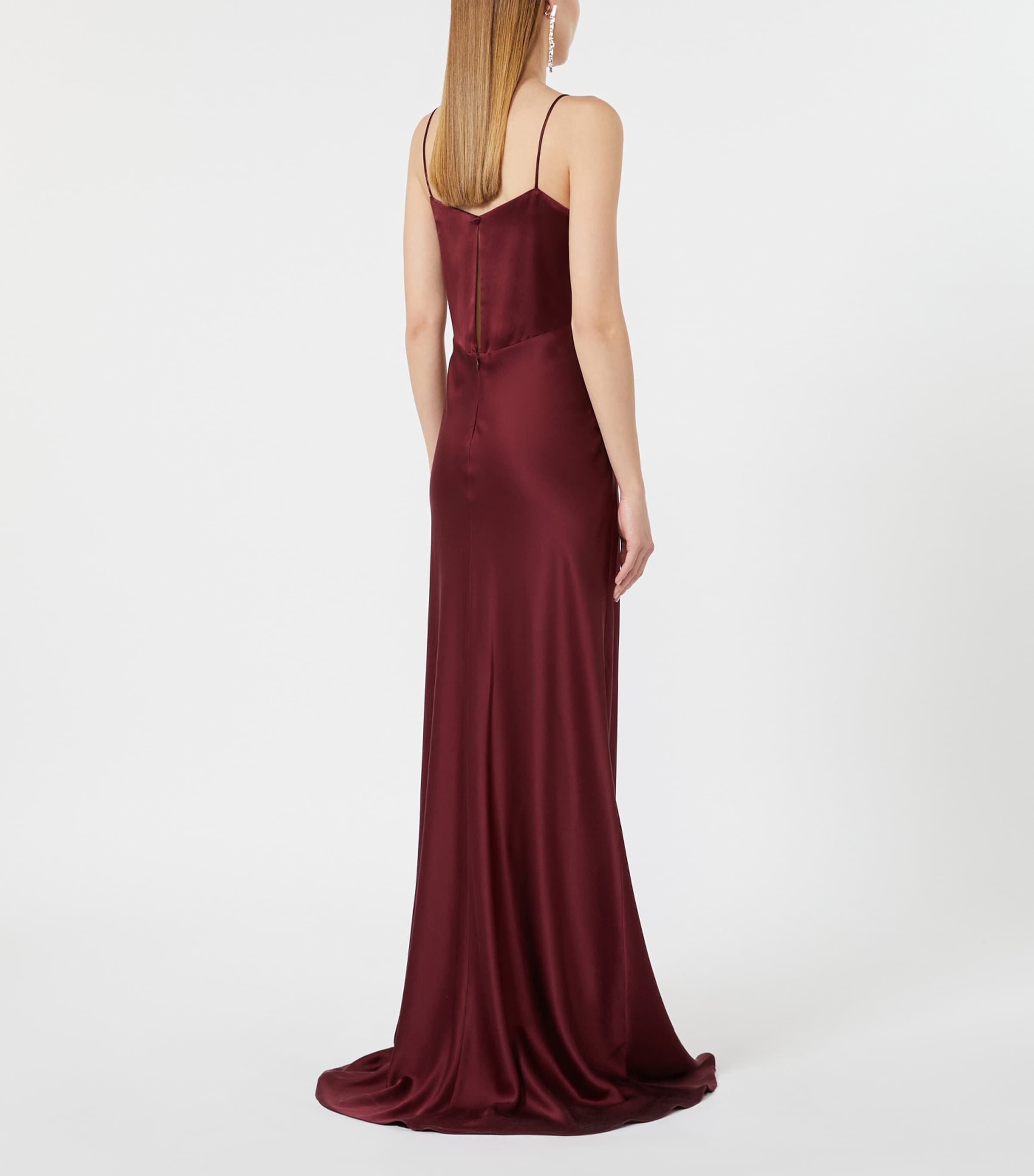 Max Mara Womens Silk Maxi Dress Bordeaux Image 3