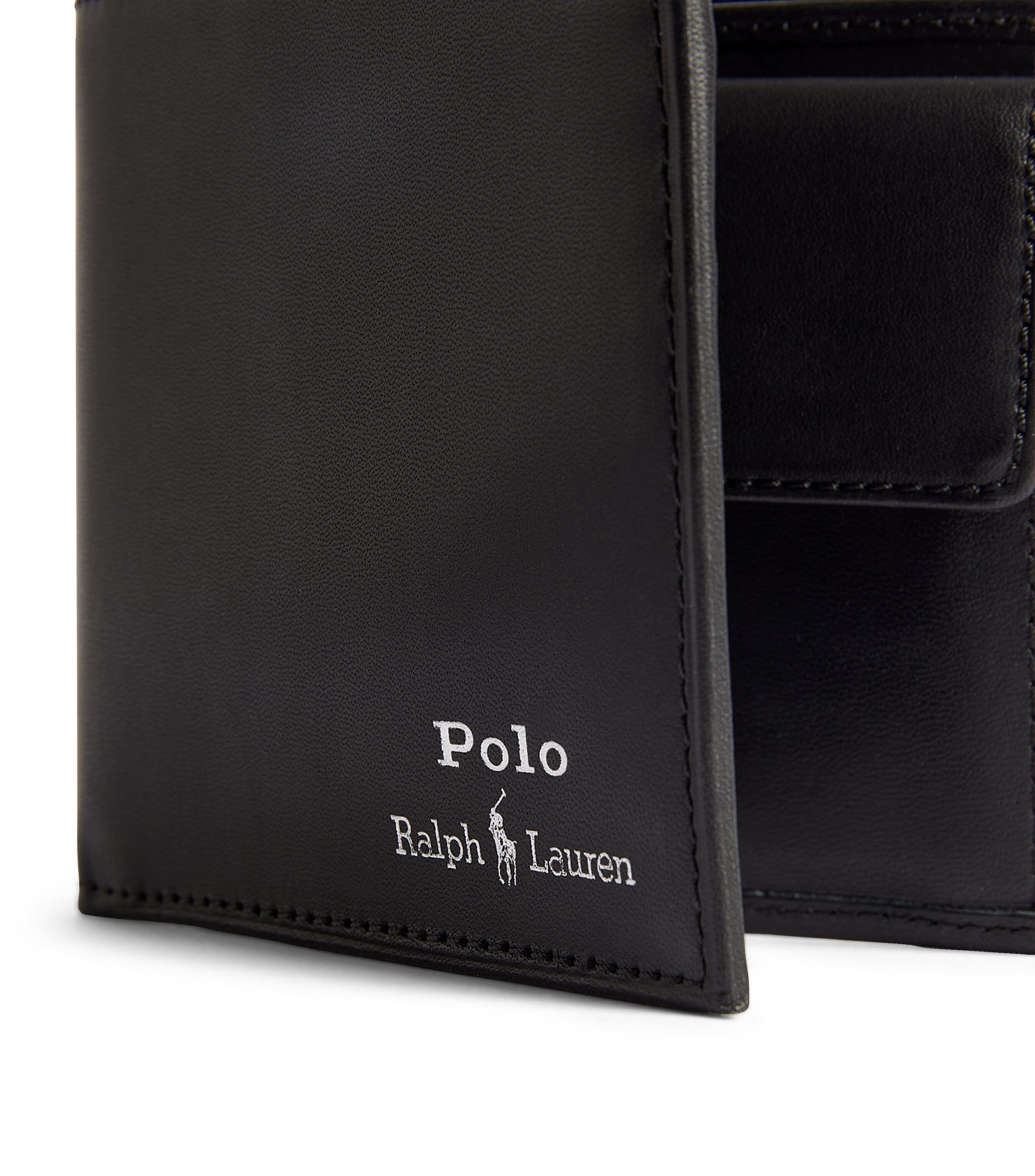 Leather Logo Bifold Wallet BLACK Image 5