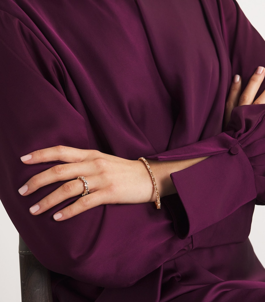 Mini Rose Gold and Diamond Tennis Bracelet 18K RG/WD Image 5