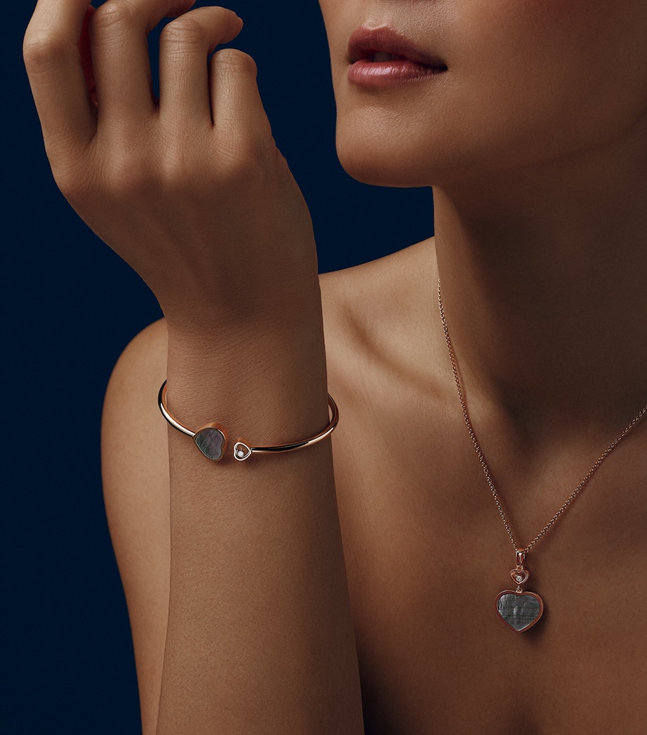 Rose Gold and Diamond Happy Hearts Pendant 18K ROSE GOLD Image 5