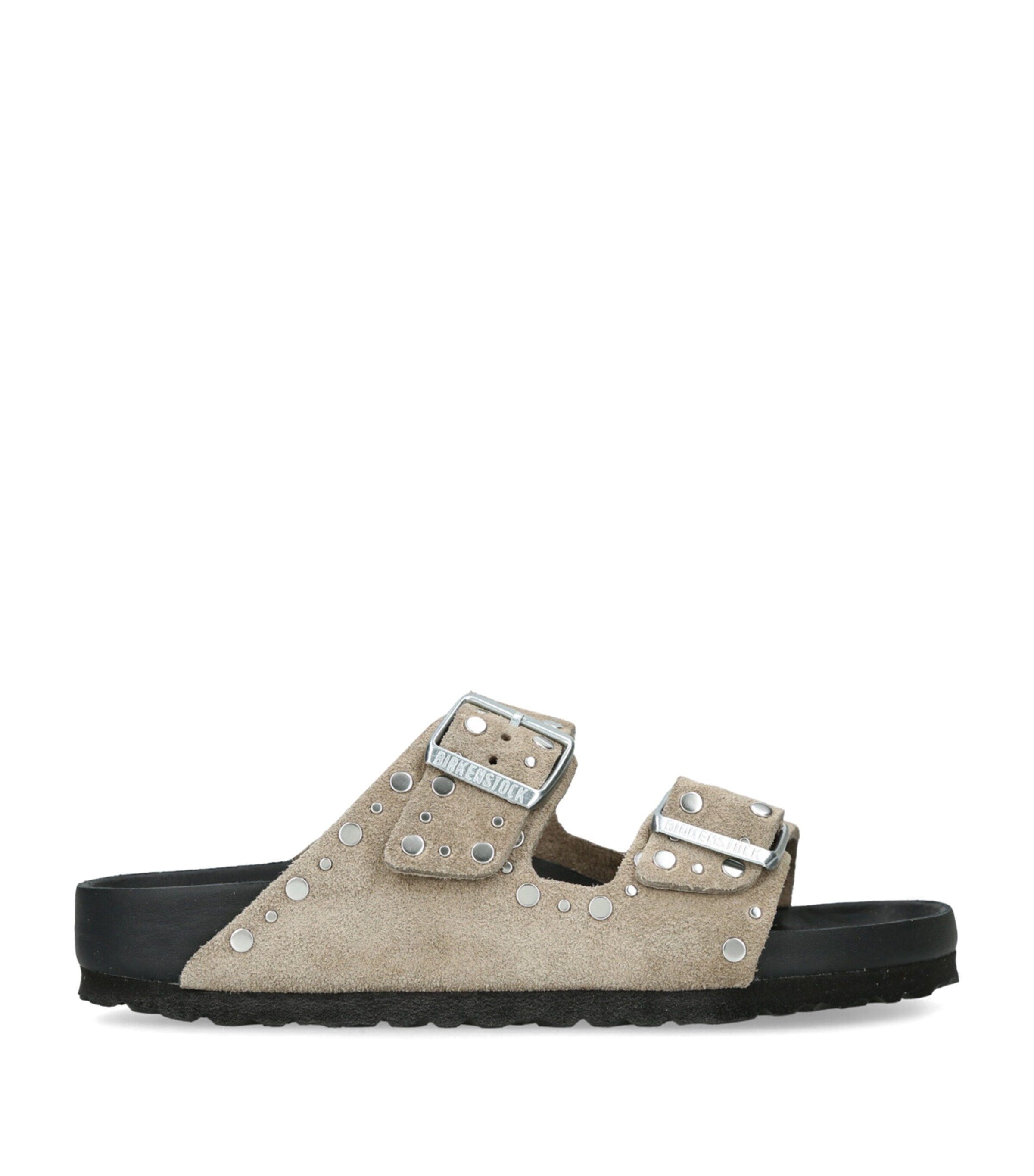 Birkenstock Suede Arizona Rivet-Detail Sandals Taupe Comb Image 1
