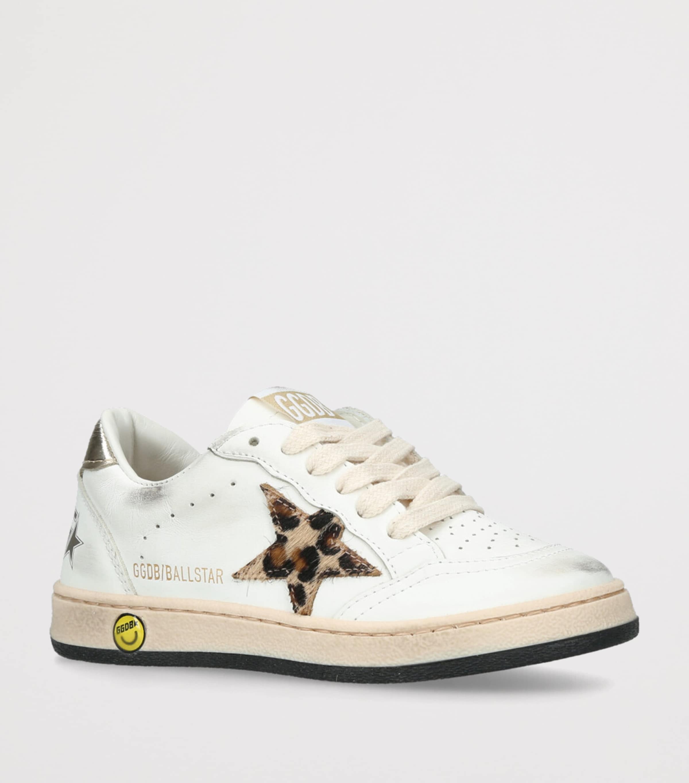 Golden Goose Leather Ball Star Leopard Sneakers White/comb Image 3