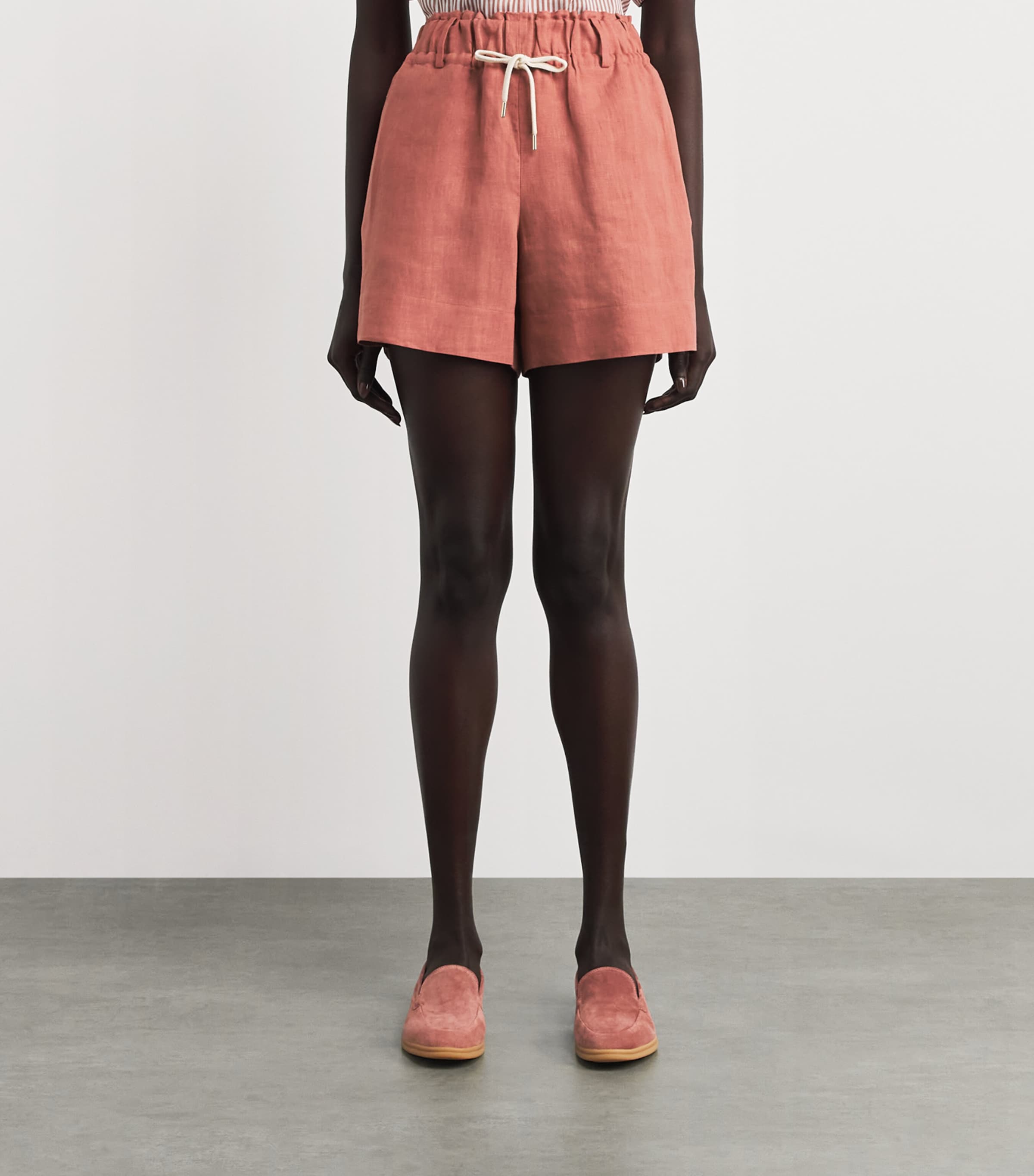 Eleventy Womens Linen Drawstring Shorts Lampone Image 4