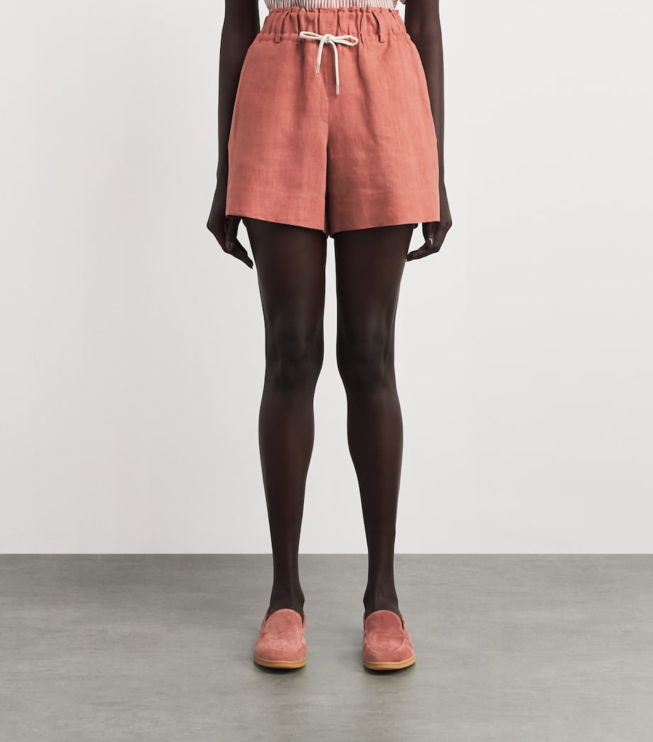 Eleventy Womens Linen Drawstring Shorts Lampone Image 4