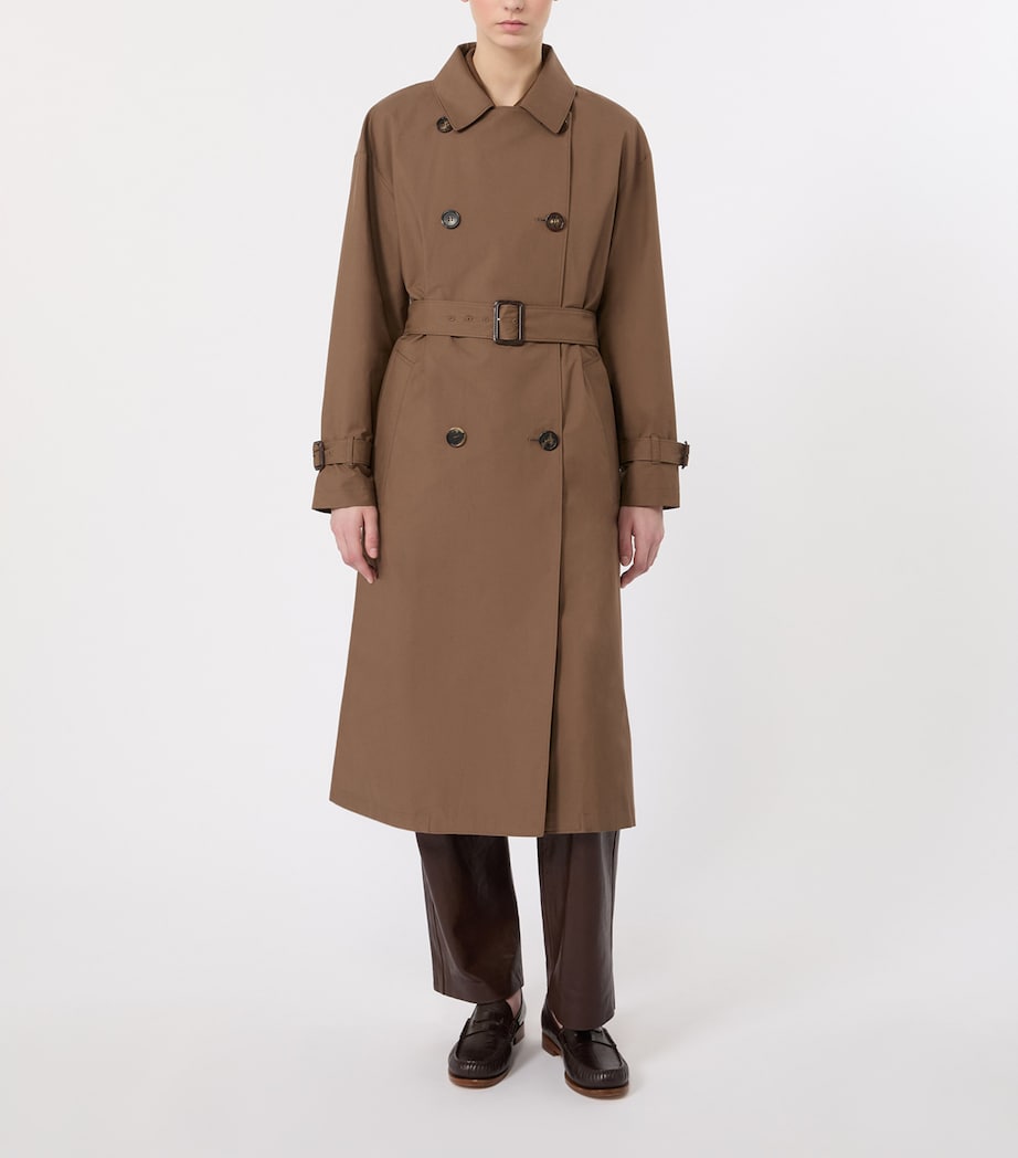 Max Mara Womens Water-Repellent Trench Coat Brown Image 3