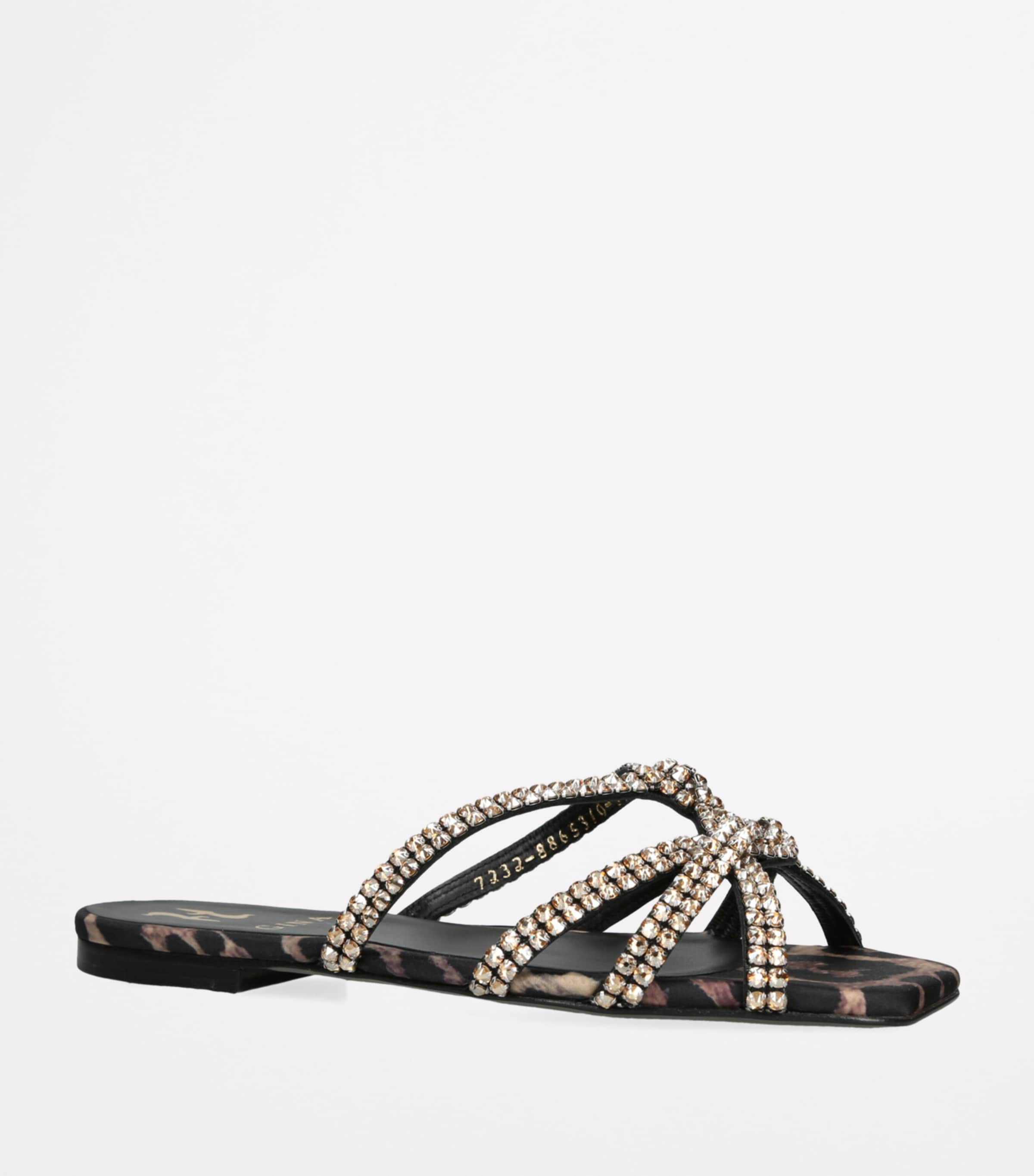 Crystal-Embellished Paris Sandals BLACK Image 3