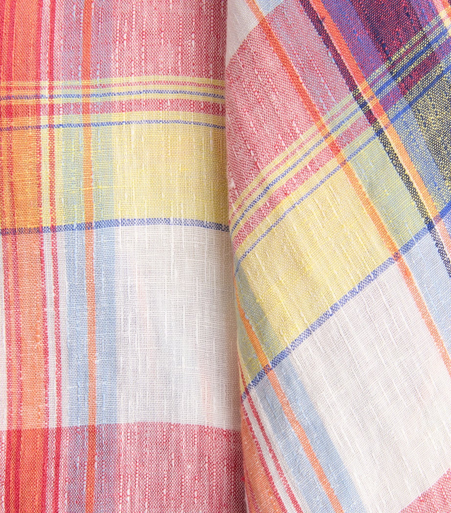 God's True Cashmere Mens Linen Plaid Daybreak Shirt Red Sun / Orange Sunstone Image 6