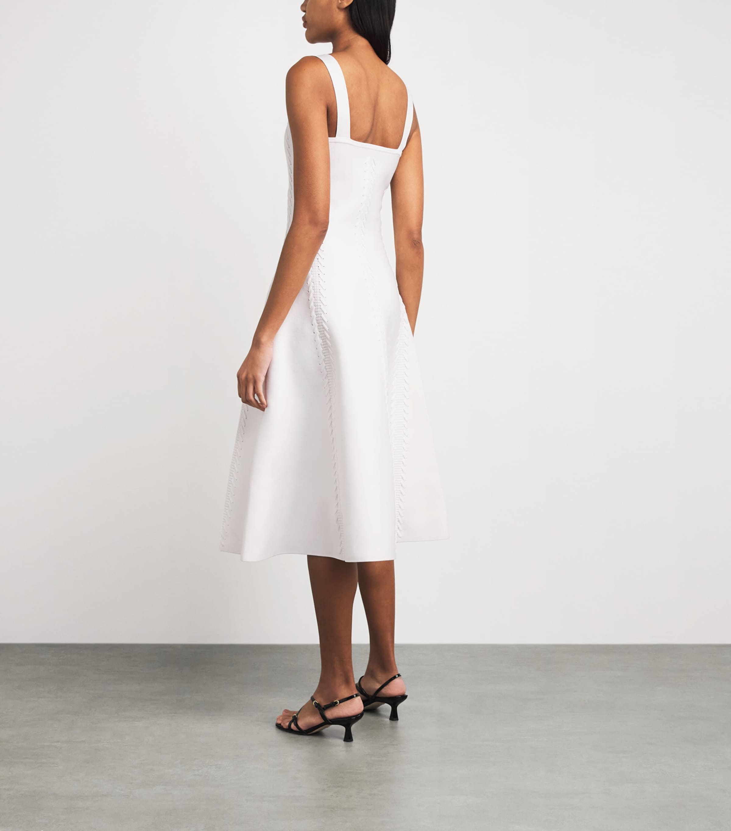 Maje Womens Knit Midi Dress White Image 5