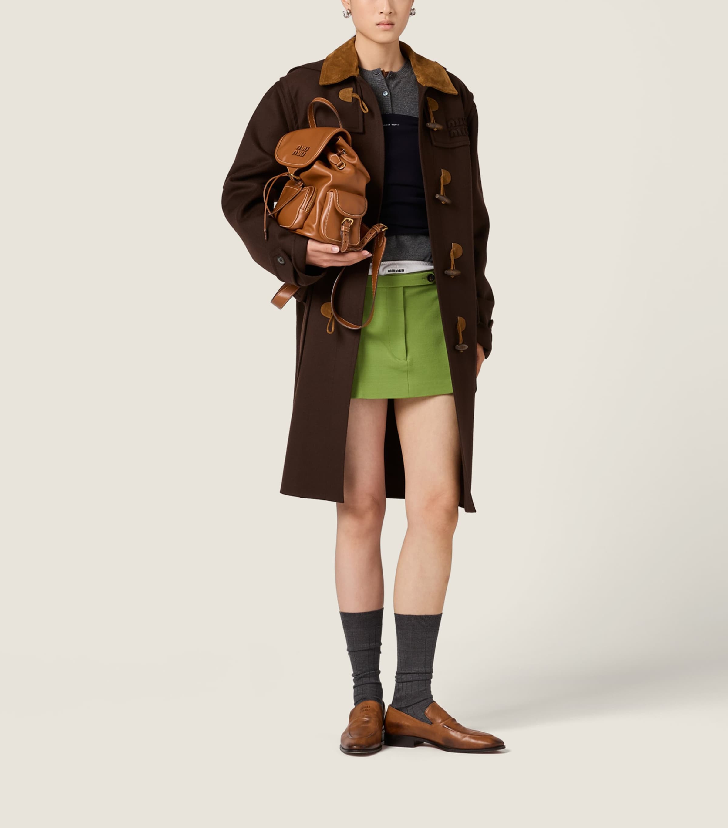 Miu Miu Womens Rib-Knit Mini Skirt Image 2