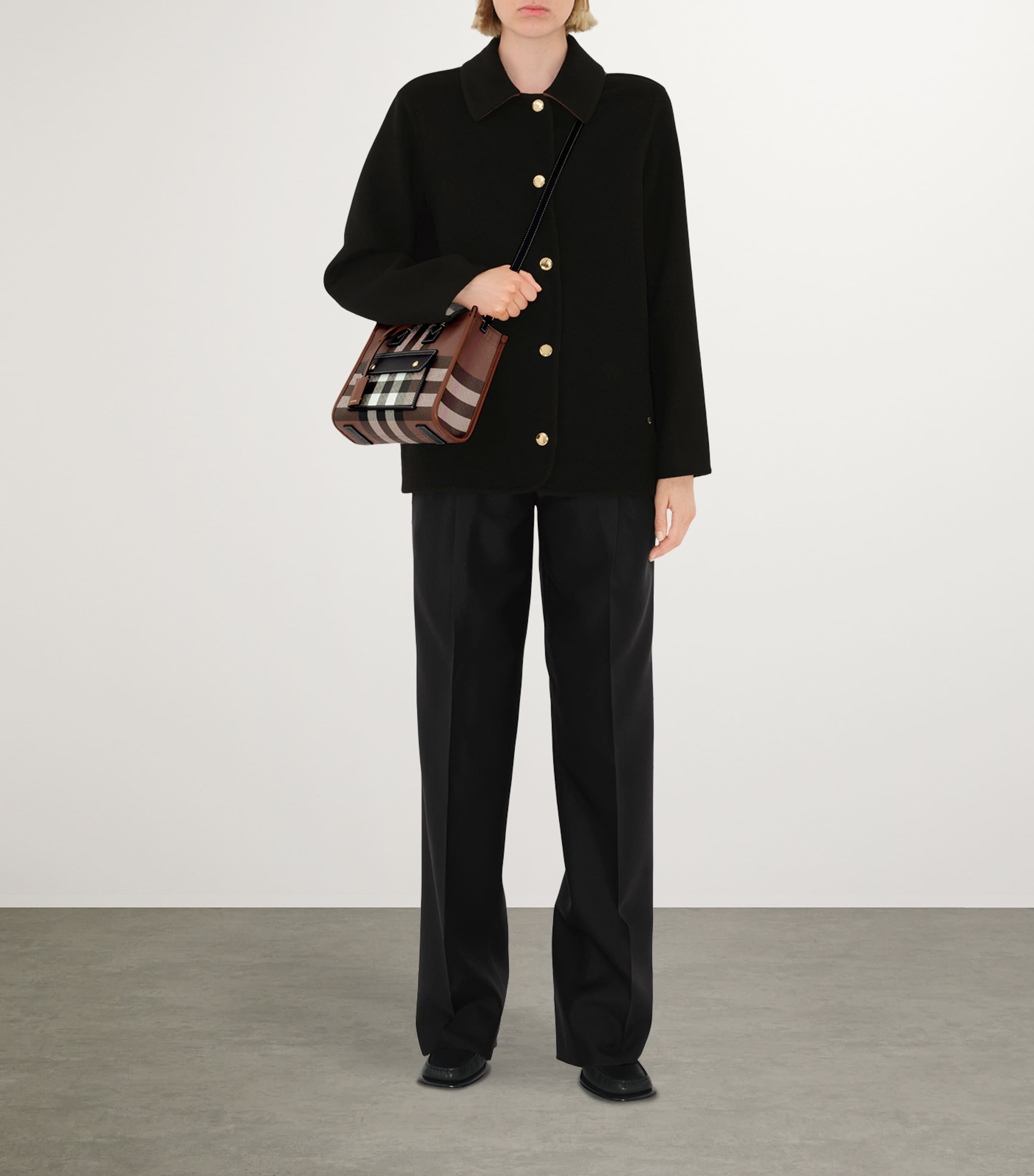 Mini Check Tote Bag DARK BIRCH BROWN CHK Image 3