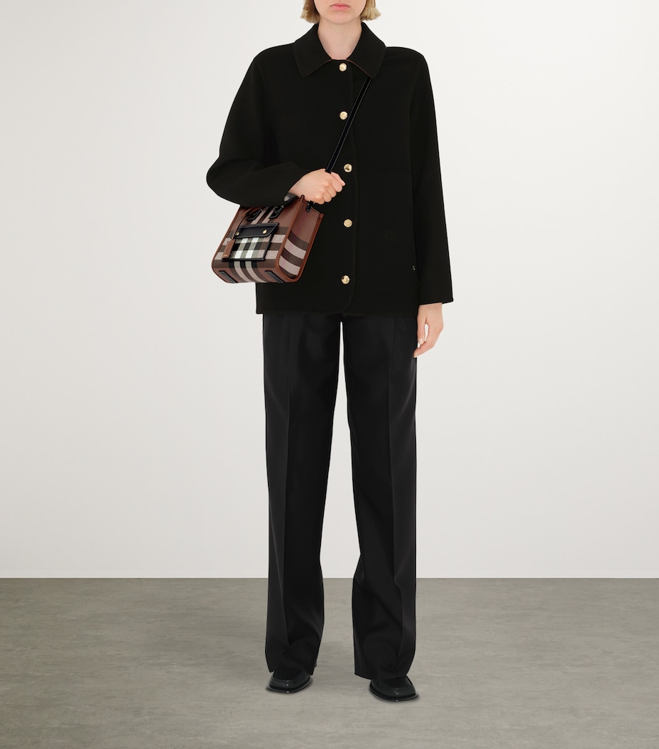 Mini Check Tote Bag DARK BIRCH BROWN CHK Image 3