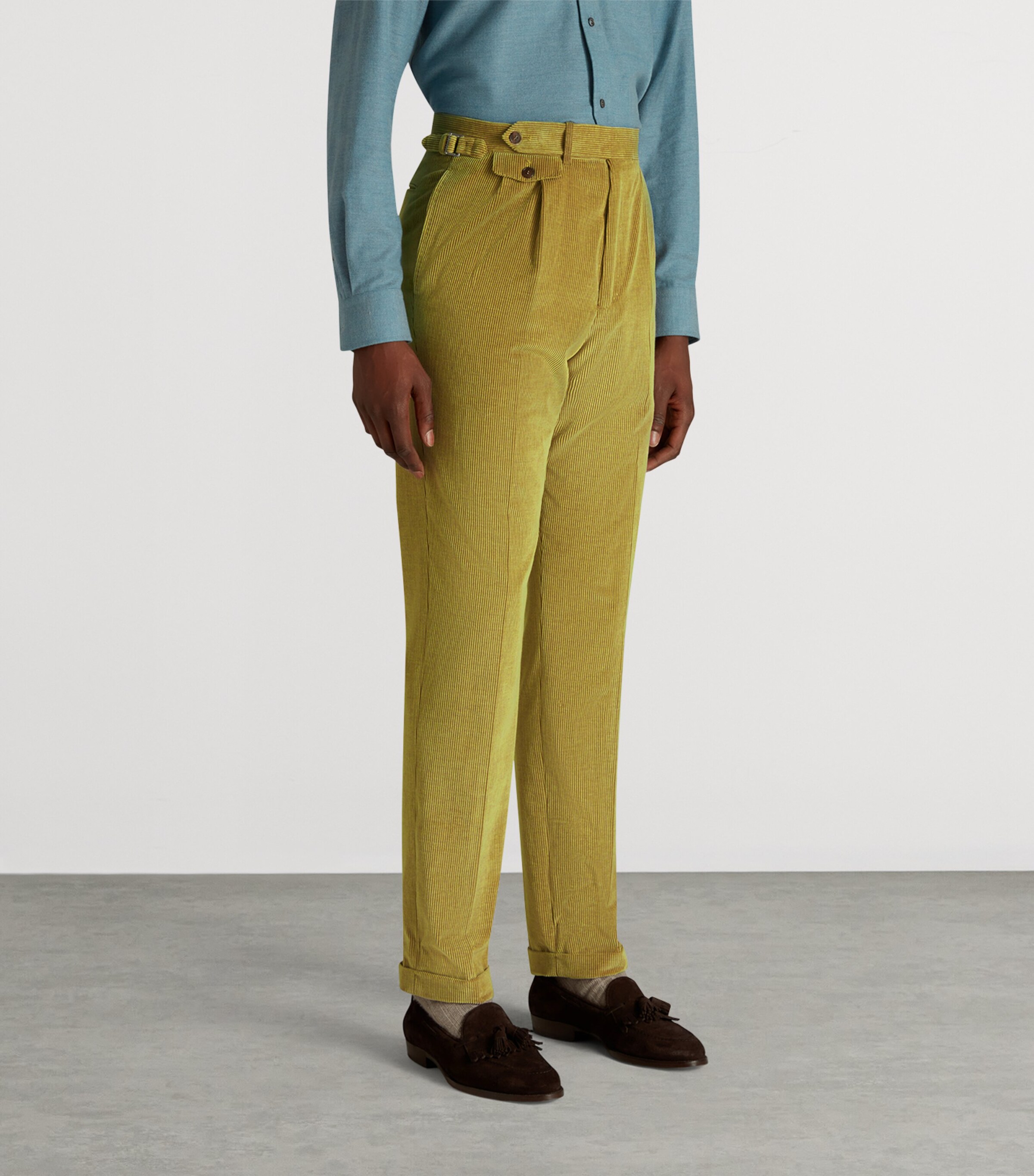 Cotton-Cashmere Corduroy Trousers 753GORSE YELLOW Image 3