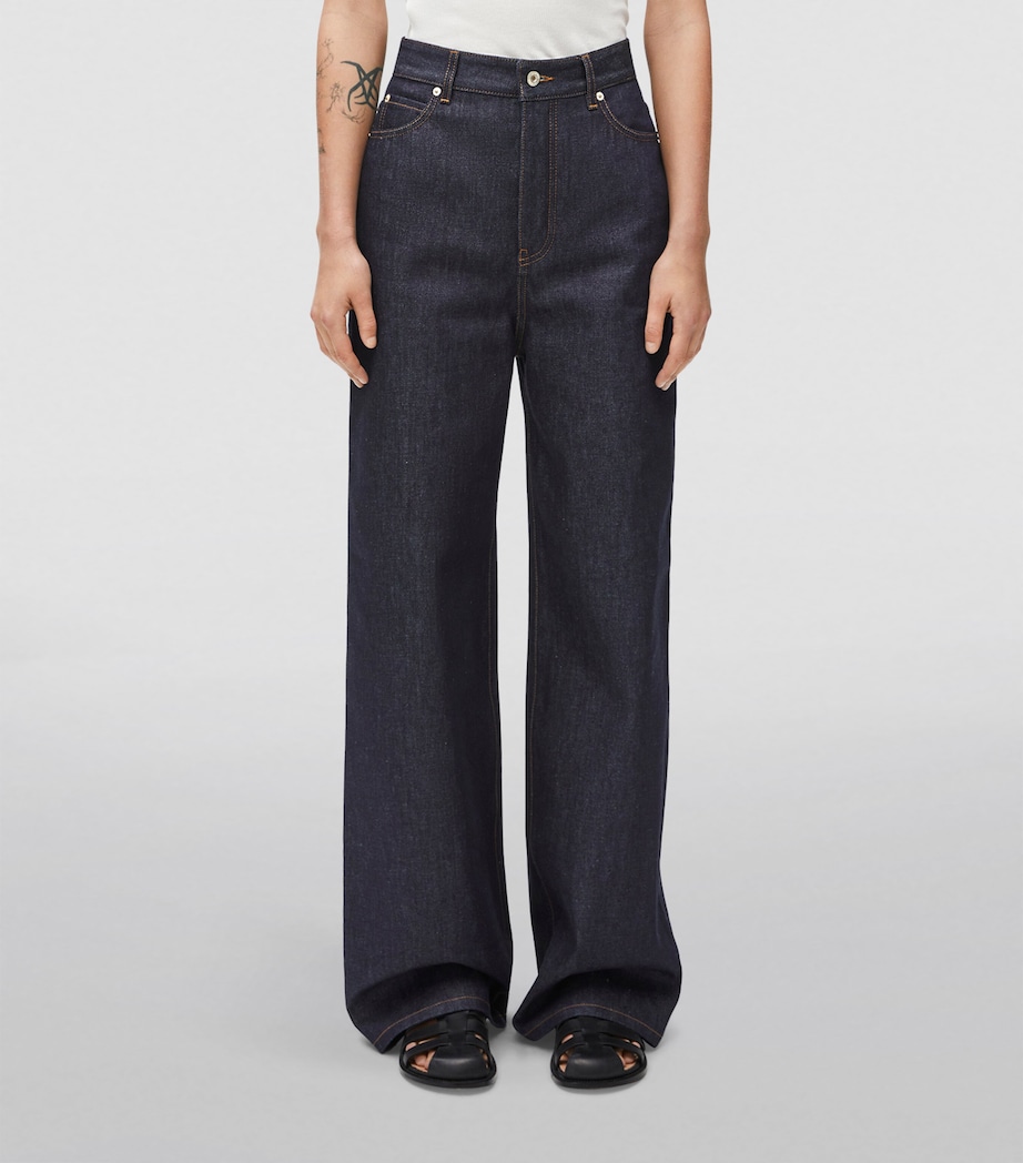 High-Waist Wide-Leg Jeans RAW DENIM Image 3