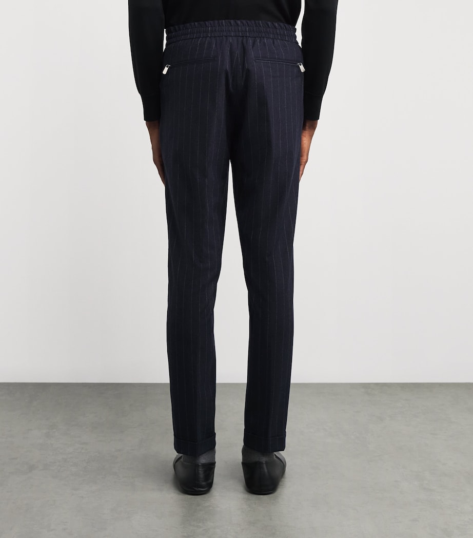 Stretch-Cashmere Stripe Trousers 03 - NAVY Image 4