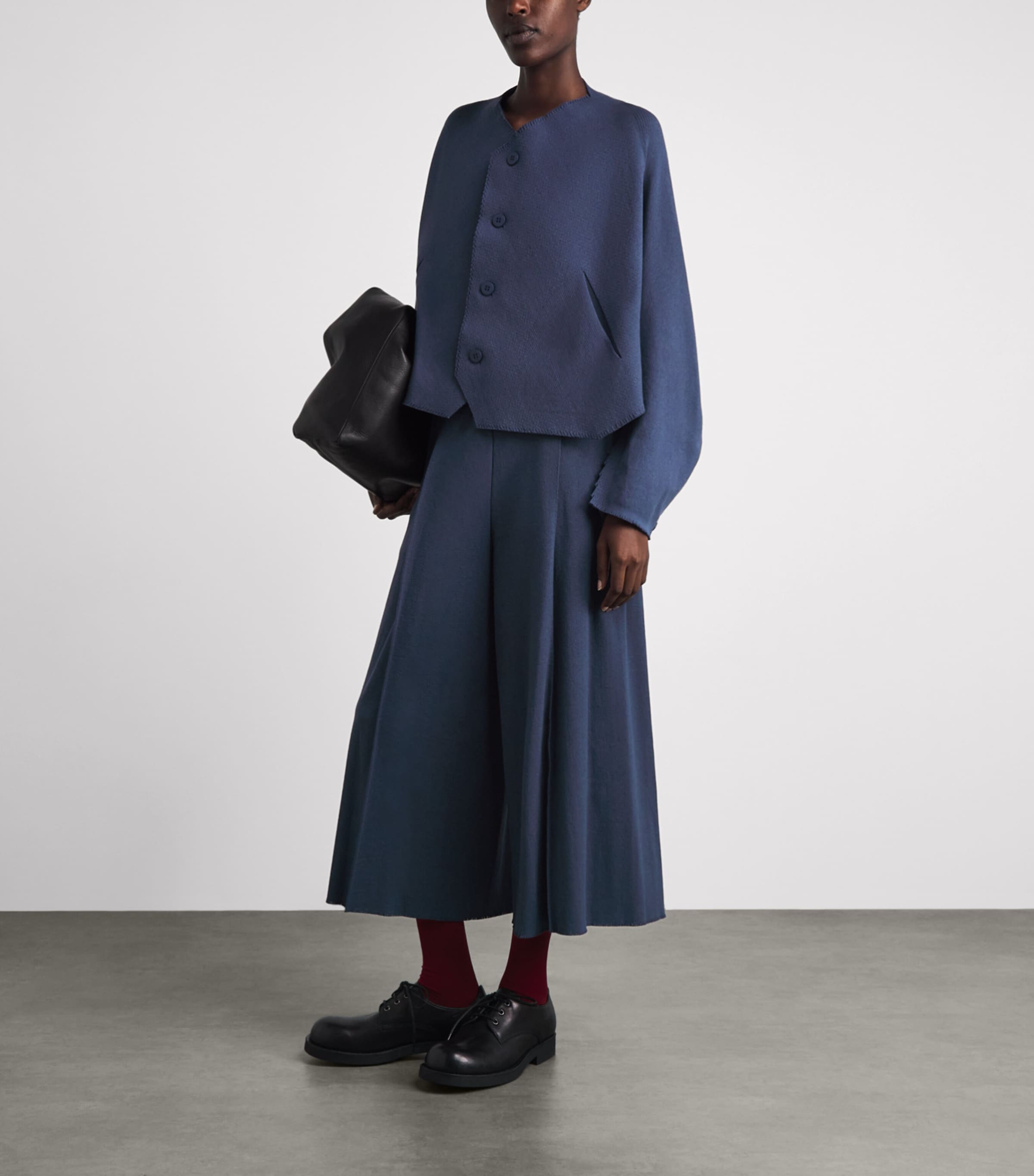 Issey Miyake Womens Campagne Cardigan Dark Navy Image 2