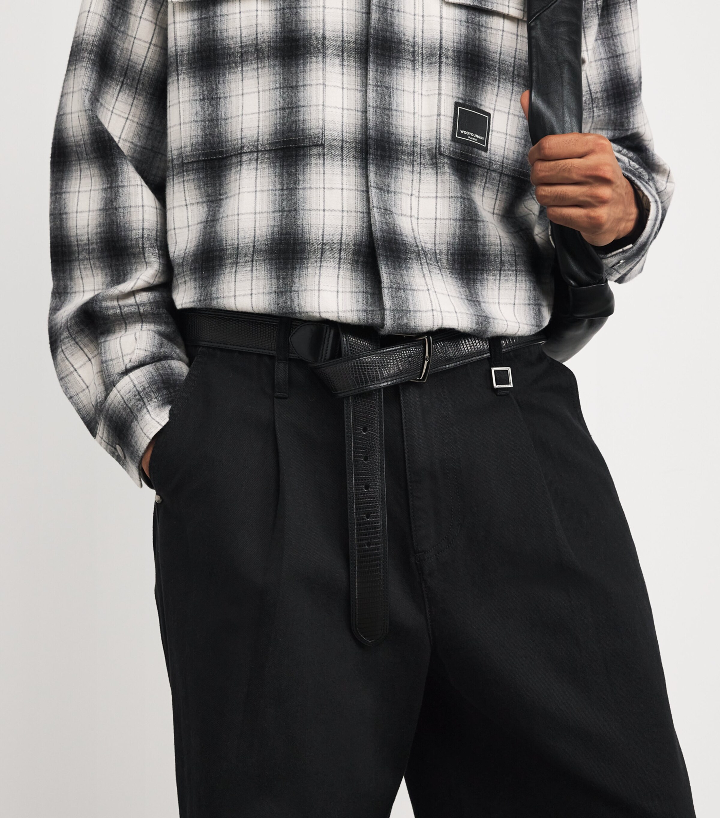 Wooyoungmi Mens Wide-Leg Jeans Black Image 6
