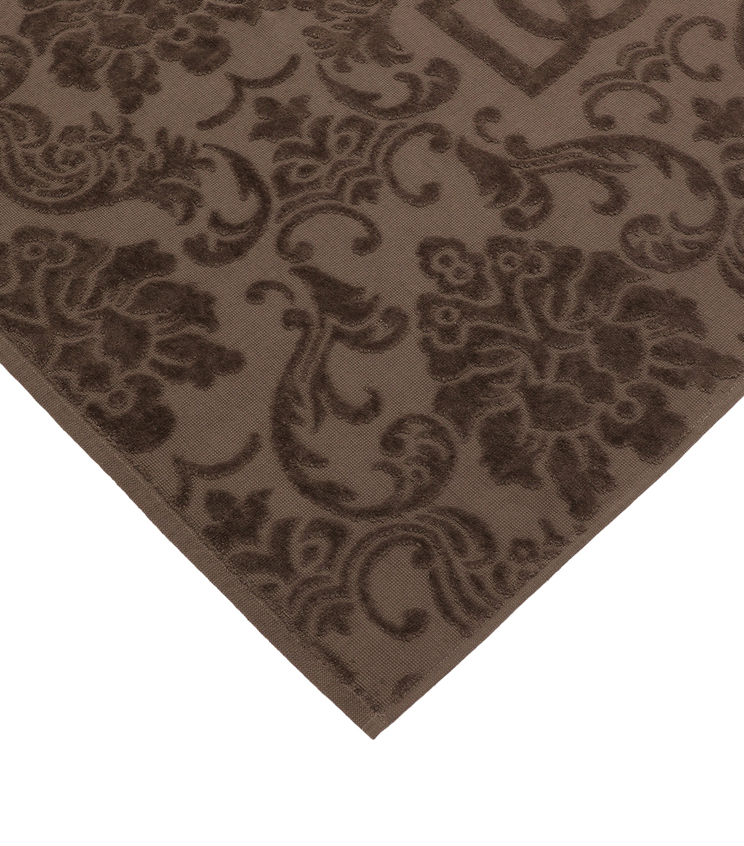 Cotton Jacquard Bath Mat (87cm x 54cm) U0052 MARRONE Image 3