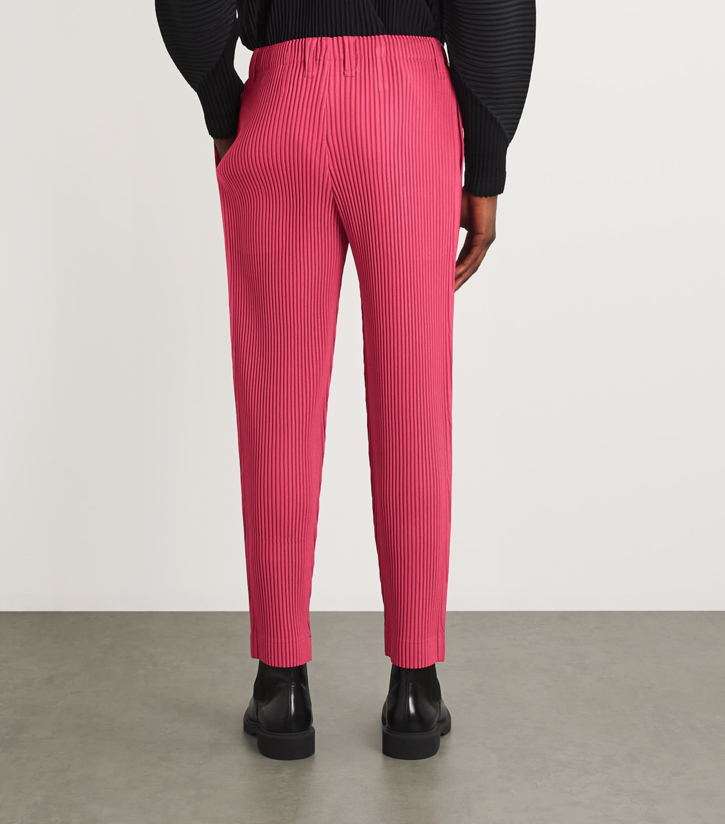 Homme Plissé Issey Miyake Pink Pleated Straight Trousers | Harrods US