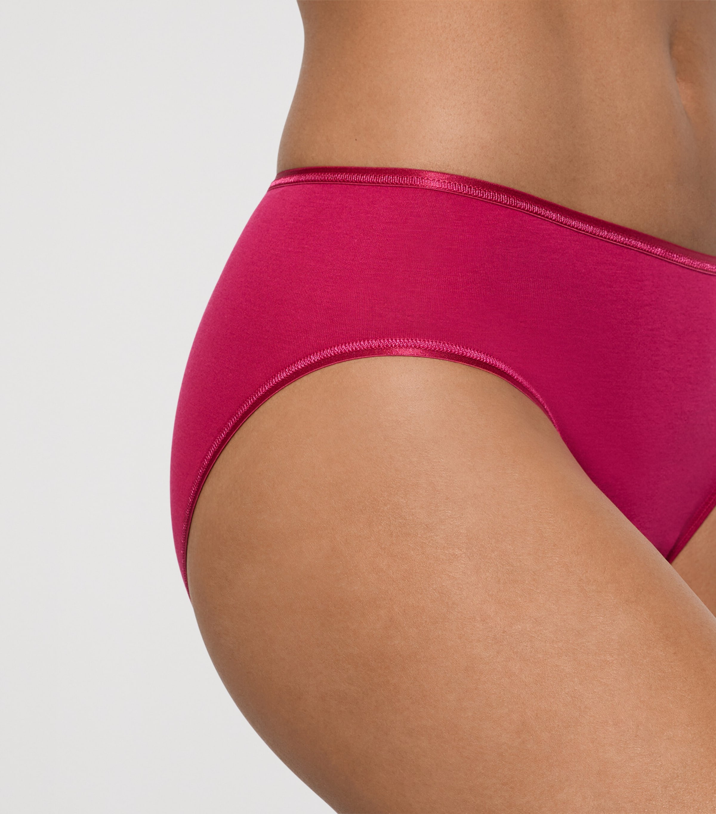 Cotton Seamless Midi Briefs LIGHT SANGRIA Image 6