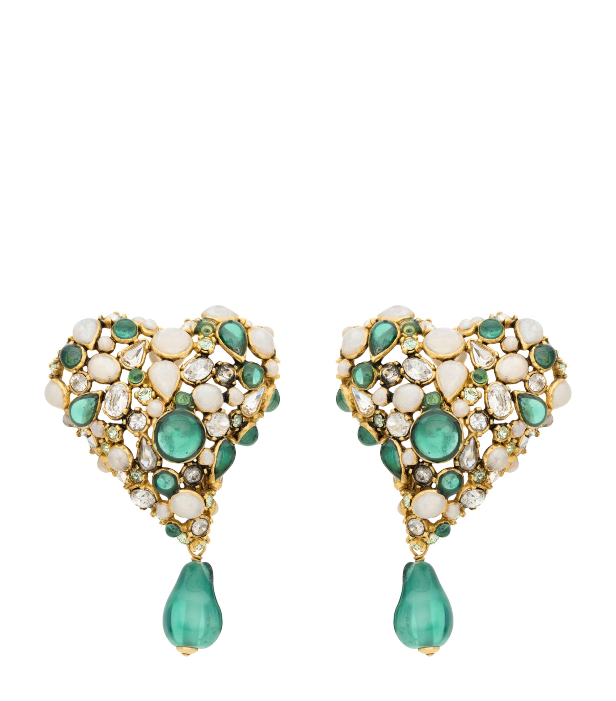 Saint Laurent Crystal Heart Earrings Image 1