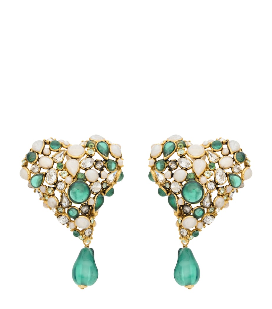 Saint Laurent Crystal Heart Earrings Image 1