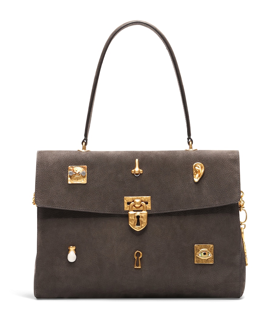 Schiaparelli Leather Secret Bijoux Top-Handle Bag Dark Grey Image 1