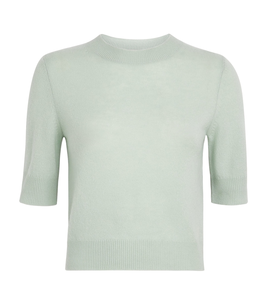 Le Kasha Womens Cashmere Short-Sleeve Chypre Sweater Lagoon Image 1