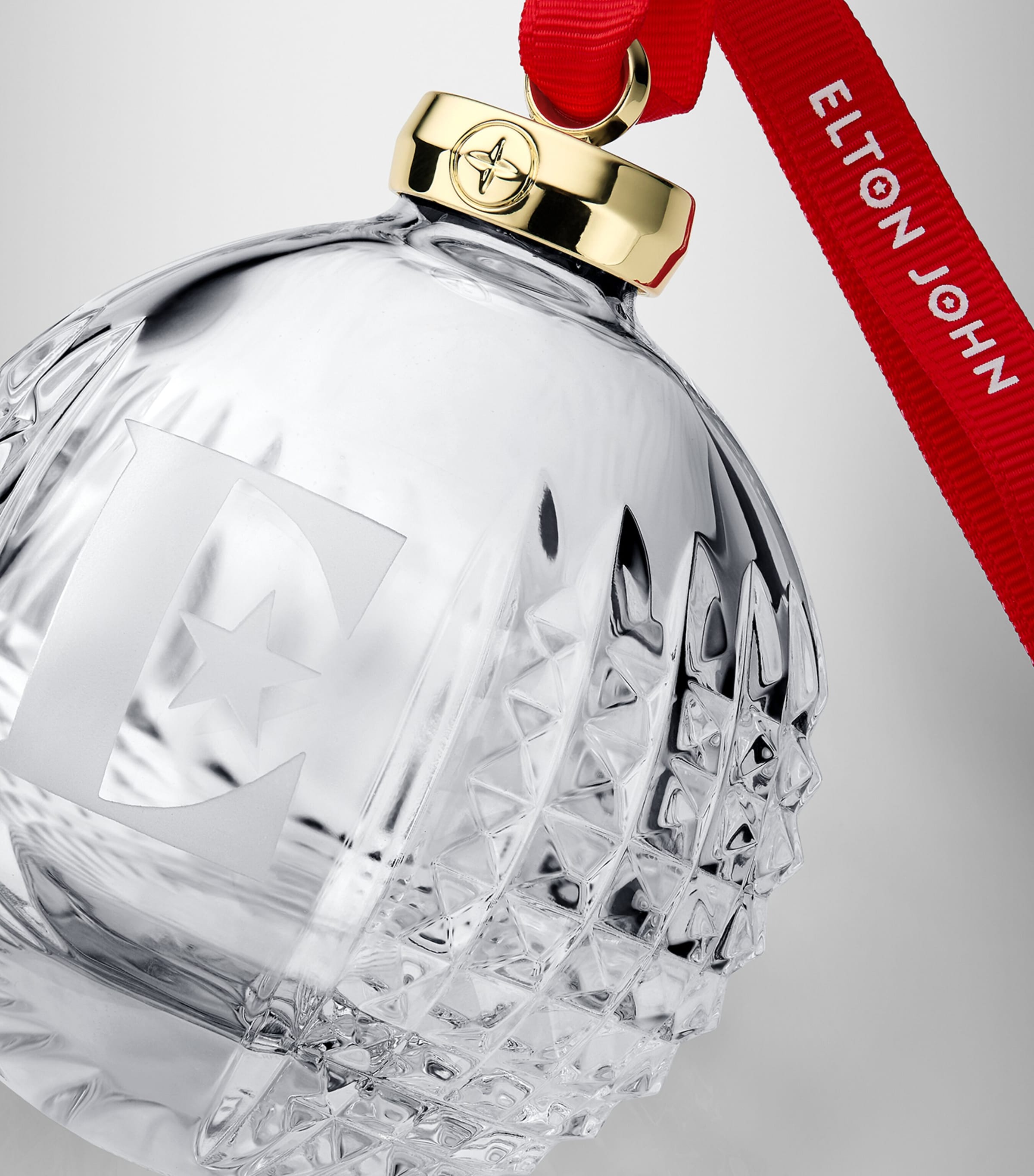 x Elton John Crystal 'E' Bauble CLEAR Image 5