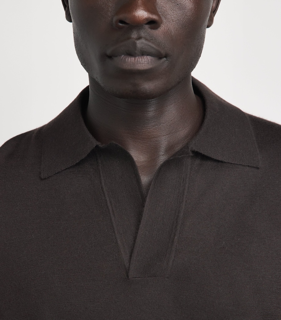 Gabriela Hearst Mens Cashmere Frome Polo Sweater Chocolate Image 3