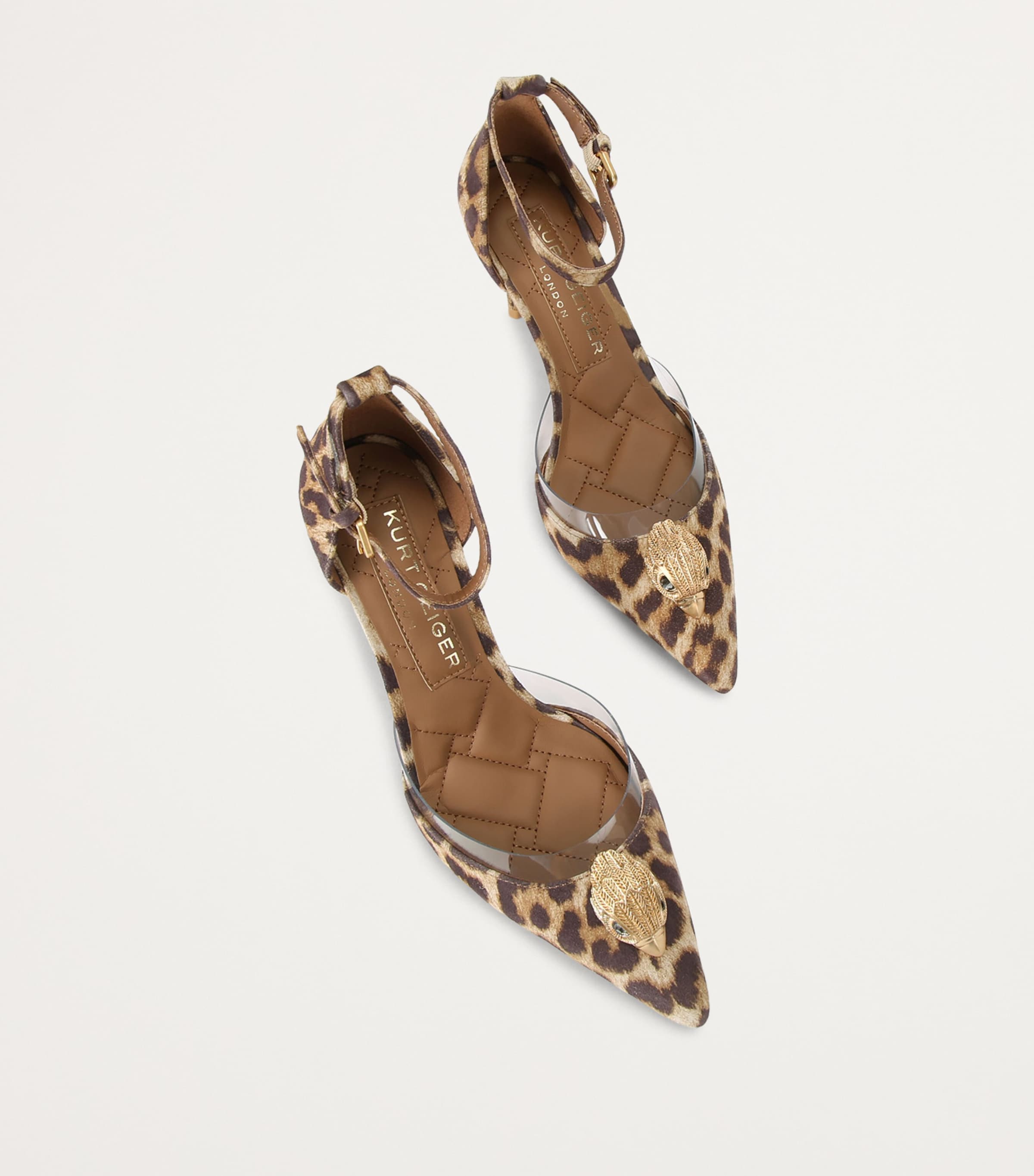 Kurt Geiger London Brown Leopard Print Vinyl Belgravia Court Shoes
